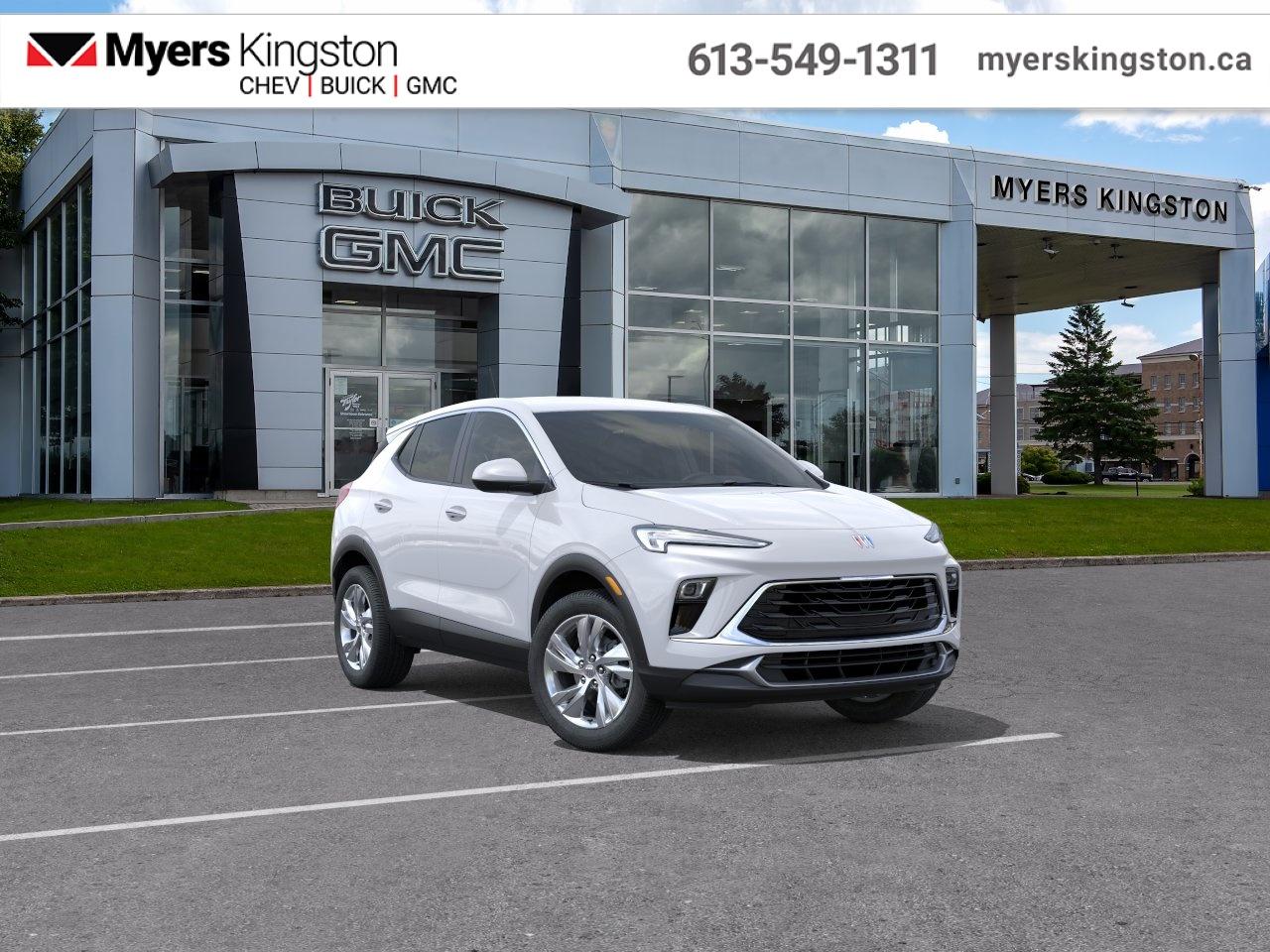 <b>Heated Seats,  Heated Steering Wheel,  Remote Start,  Lane Keep Assist,  Lane Departure Warning!</b><br> <br> This Encore GX has the versatility to keep up with the many hats you wear in life. <br> <br>This intelligently engineered Encore GX is ready to hit the road with versatile seating and cargo, stunning style, and an adventurous spirit. This SUV can fit your life, fit into your life, and help you find where you fit in all in one drive. With efficient power delivery and an engaging infotainment system, even the longest trips are made fun. For the evolution of the luxury family SUV, look no further than this Buick Encore GX.<br> <br>This Summit White SUV has an Automatic transmission and is powered by a 155HP 1.3L 3 Cylinder Engine. <br> <br> Our Encore GXs trim level is Preferred. This Encore GX in the Preferred trim rewards you with great standard features such as heated front seats, a heated steering wheel, remote engine start, and an 11-inch touchscreen with wireless Apple CarPlay and Android Auto. Safety features include lane change alert with side blind zone alert, lane keep assist with lane departure warning, forward collision alert, and front pedestrian braking. This vehicle has been upgraded with the following features: Heated Seats, Heated Steering Wheel, Remote Start, Lane Keep Assist, Lane Departure Warning, Apple CarPlay, Android Auto. This is a demonstrator vehicle driven by a member of our staff, so we can offer a great deal on it.<br><br> <br>To apply right now for financing use this link: <a href=https://www.taylorautomall.com/finance/apply-for-financing/ target=_blank>https://www.taylorautomall.com/finance/apply-for-financing/</a><br><br> <br/>    0% financing for 36 months. 3.99% financing for 84 months.  Incentives expire 2026-06-01.  See dealer for details. <br> <br>HST, licensing, and Federal luxury tax (if applicable) are extra. <br><br> Come by and check out our fleet of 30+ used cars and trucks and 200+ new cars and trucks for sale in Kingston.  o~o
