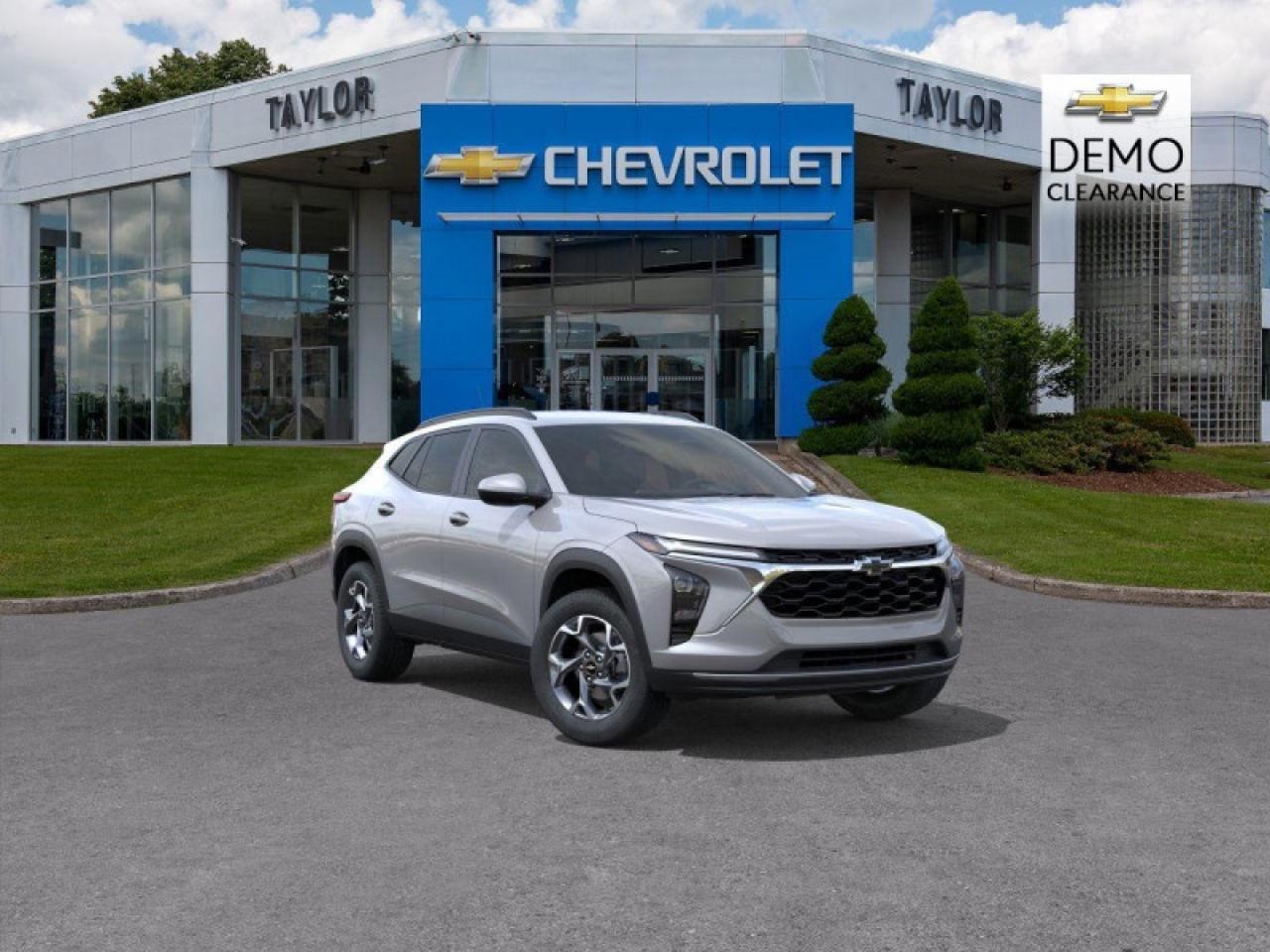 <b>Heated Seats,  Remote Start,  Adaptive Cruise Control,  Blind Spot Detection,  Heated Steering Wheel!</b><br> <br>   Stylish, efficient and built to navigate life with ease the 2026 Trax is ready for whatever lies ahead. <br> <br>The 2026 Chevrolet Trax combines a sleek exterior, refined interior and intuitive features into a compact SUV that fits both your lifestyle and your budget. Its smart connectivity and flexible cabin layout make it easy for passengers, cargo and daily commutes to stay equally comfortable and efficient. With Chevrolets strong support network and thoughtful design, the Trax stands out as a dependable, versatile choice in its segment.<br> <br> This sterling grey metallic SUV  has an automatic transmission and is powered by a  137HP 1.2L 3 Cylinder Engine.<br> <br> Our Traxs trim level is LT. This Trax 1LT features the Driver Confidence Package with rear cross traffic alert, blind spot detection and adaptive cruise control, with the LS Convenience Package, that includes a heated steering wheel, heated side mirrors and remote engine start, along with great standard features such as heated front seats, cruise control, 60/40 split-folding rear seats, air conditioning, and an upgraded 11-inch infotainment screen with wireless Apple CarPlay and Android Auto, wi-fi hotspot capability, active noise cancellation, and SiriusXM streaming radio. Safety features also include front pedestrian braking, forward collision alert, lane keeping assist with lane departure warning, IntelliBeam, and a rearview camera. This vehicle has been upgraded with the following features: Heated Seats,  Remote Start,  Adaptive Cruise Control,  Blind Spot Detection,  Heated Steering Wheel,  Apple Carplay,  Android Auto. <br><br> <br>To apply right now for financing use this link : <a href=https://www.taylorautomall.com/finance/apply-for-financing/ target=_blank>https://www.taylorautomall.com/finance/apply-for-financing/</a><br><br> <br/> See dealer for details. <br> <br> <br>LEASING:<br><br>Estimated Lease Payment: $199 bi-weekly <br>Payment based on 3.9% lease financing for 48 months with $0 down payment on approved credit. Total obligation $20,767. Mileage allowance of 16,000 KM/year. Offer expires 2026-01-02.<br><br><br>HST, licensing, and Federal luxury tax (if applicable) are extra. <br><br> Come by and check out our fleet of 40+ used cars and trucks and 170+ new cars and trucks for sale in Kingston.  o~o