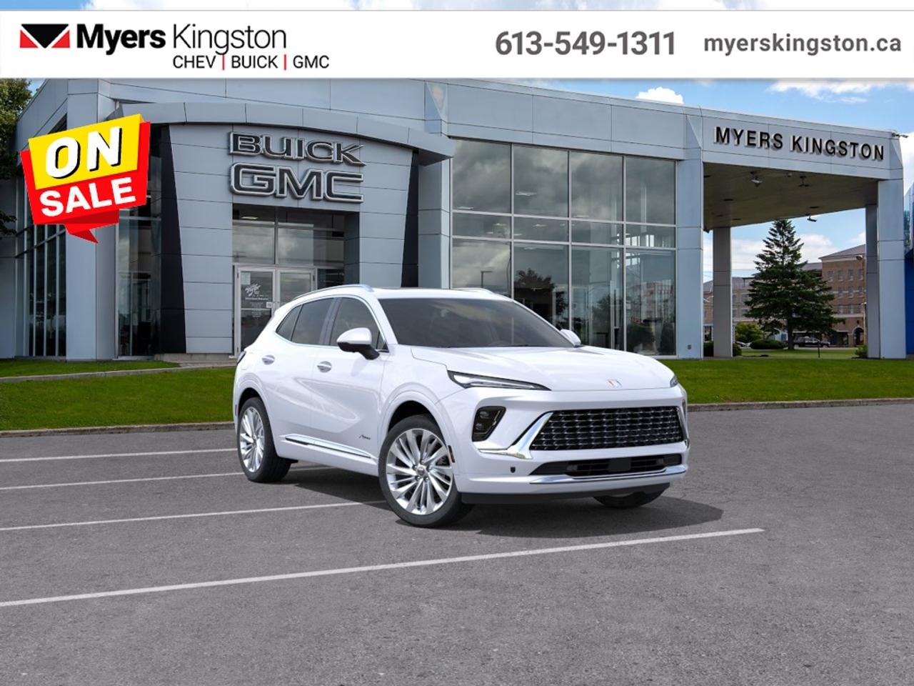 <b>Sunroof,  Cooled Seats,  HUD,  Bose Premium Audio,  Leather Seats!</b><br> <br>  SPECIAL! EMPLOYEE PRICING ON NOW! Was $58620. Now $54998! $3622 discount until Aug 31!  <br> <br/>Inside its upscale cabin youll find premium materials, a large digital interface and intuitive connectivity designed for everyday comfort.<br> <br>The 2026 Buick Envision offers drivers a sophisticated crossover experience that pairs elegant design with modern technology and capable handling. Inside, youll enjoy a cabin filled with refined touches, intuitive controls and the kind of comfort suited for daily needs or longer drives. With all-wheel drive as standard, thoughtful amenities, and Buicks commitment to safety, the Envision presents a compelling option for those seeking upscale performance in a compact SUV.<br> <br>This Iridescent Wht SUV has an Automatic transmission and is powered by a 228HP 2.0L 4 Cylinder Engine. <br> <br> Our Envisions trim level is Avenir. This range-topping Avenir trim rewards you with a panoramic sunroof, ventilated and heated leather seats with massage function, a drivers head up display, and a sonorous 9-speaker Bose premium audio. Also standard include a power liftgate for rear cargo access, an HD surround vision system, a wireless charging pad for mobile devices, and an ultra-wide infotainment screen with wireless Apple CarPlay and Android Auto. Safety features include adaptive cruise control, blind zone steering assist, lane keep assist with lane departure warning, rear park assist, and rear cross traffic braking. Additional features also include remote engine start, keyless open, a heated steering wheel, and even more. This vehicle has been upgraded with the following features: Sunroof, Cooled Seats, HUD, Bose Premium Audio, Leather Seats, 360 Camera, Wireless Charging Pad. This is a demonstrator vehicle driven by a member of our staff, so we can offer a great deal on it.<br><br> <br>To apply right now for financing use this link: <a href=https://www.taylorautomall.com/finance/apply-for-financing/ target=_blank>https://www.taylorautomall.com/finance/apply-for-financing/</a><br> <br/>Weve discounted this vehicle $3622. 2.79% financing for 84 months. Incentives expire 2026-08-31. See dealer for details. <br><br>HST, licensing, and Federal luxury tax (if applicable) are extra. <br><br> Come by and check out our fleet of 60+ used cars and trucks and 180+ new cars and trucks for sale in Kingston.  o~o