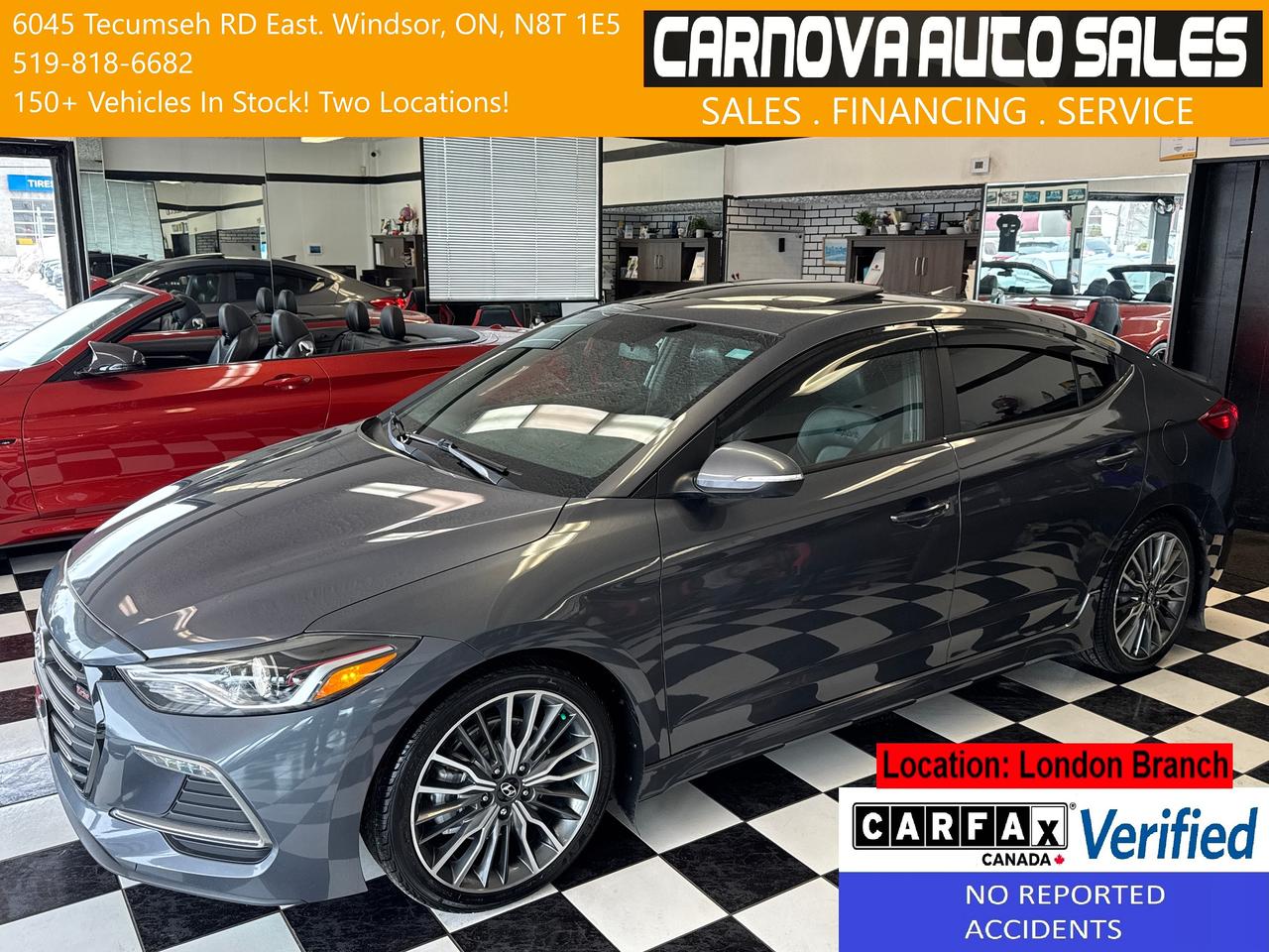 2017 Hyundai Elantra SPORT Turbo DCT+CAM+Roof+Leather+ACCIDENT FREE Photo0