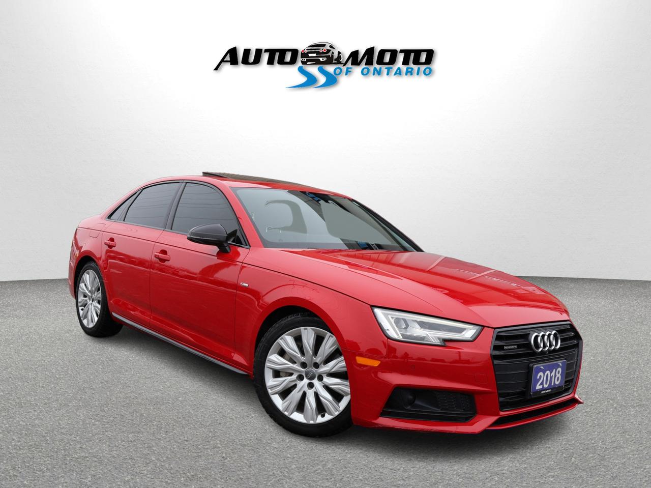 2018 Audi A4 TECH S-LINE AWD CERTIFIED *AUDI MAINTAIN* CAMERA NAV BLUETOOTH LEATHER HEATED SEATS SUNROOF CRUISE ALLOYS Photo0