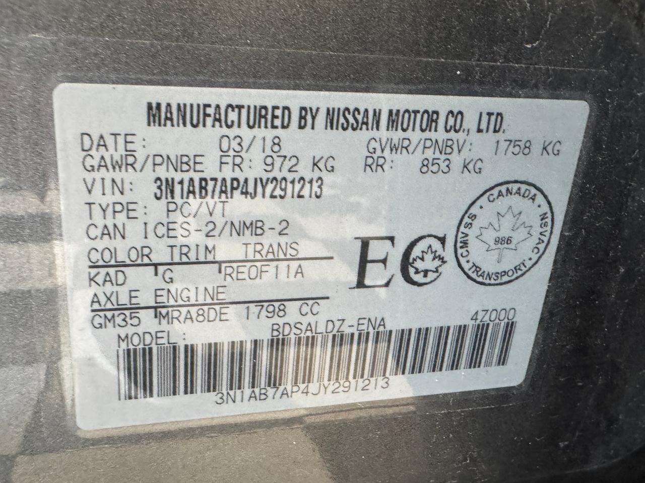 2018 Nissan Sentra SV+Camera+Heated Seats+A/C! Photo