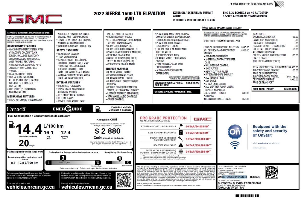 2022 GMC Sierra 1500 Limited Elevation HEATED SEATS | X31 OFF ROAD PKG | HEATED STEERING Photo