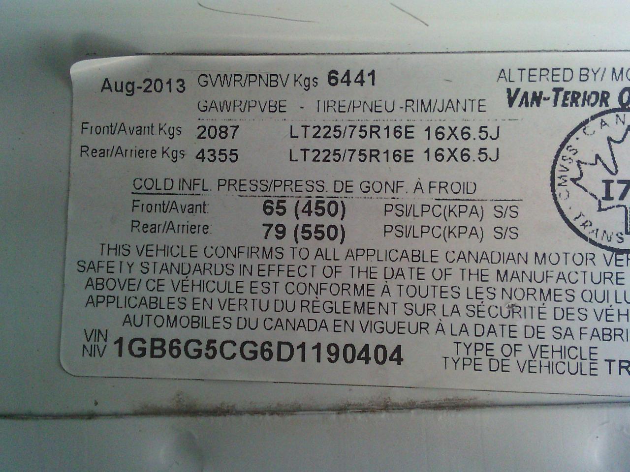 2013 Chevrolet Express Commercial Cutaway 4500 159  WB Photo