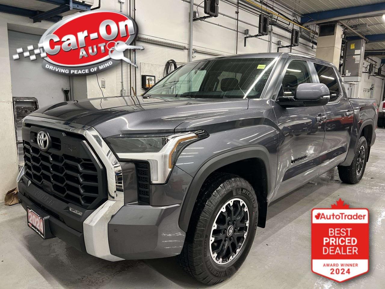 TRD OFF-ROAD 4X4 CREWMAX!! Heated seats & steering, Android Auto/ Apple CarPlay, 18-inch alloys, adaptive cruise control, blind spot monitor, rear cross-traffic alert, pre-collision system, lane departure warning, backup camera w/ front & rear park sensors, tow package w/ integrated trailer brake controller, 5-foot 6-inch box w/ bedliner, dual-zone climate control, keyless entry w/ push start, power seat, power locks, power windows, power mirrors, automatic headlights w/ auto highbeams, Bluetooth and Sirius XM!!*This car was used as a previous daily rental*