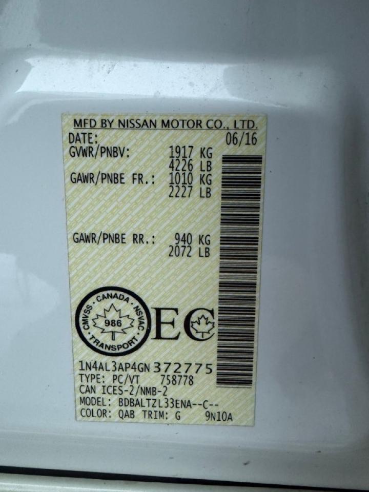 2016 Nissan Altima 4dr Sedan I4 CVT 2.5 SL Tech Photo