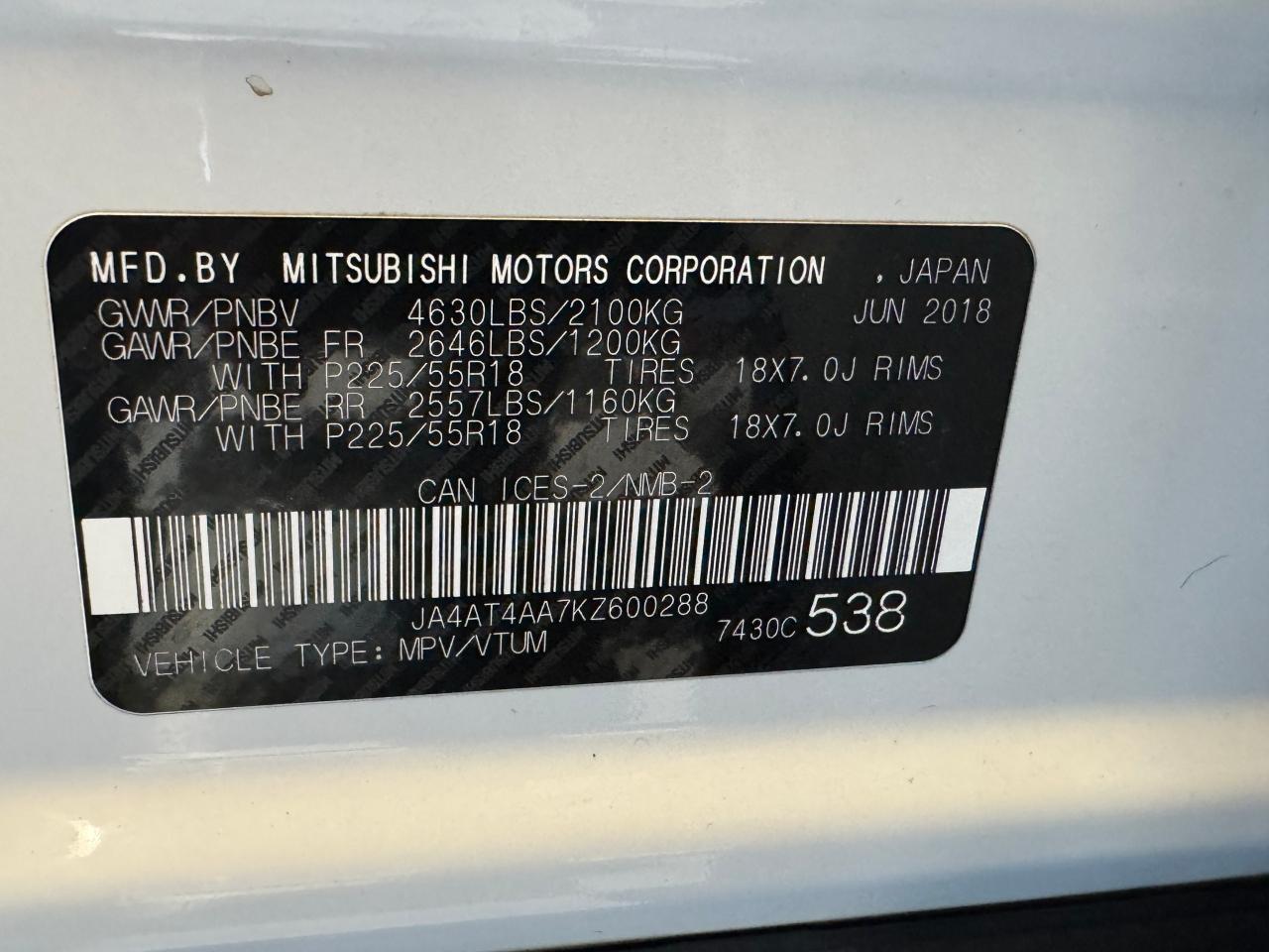 2019 Mitsubishi Eclipse Cross GT AWD+Adaptive Cruise+Leather+Roof+CLEAN CARFAX Photo