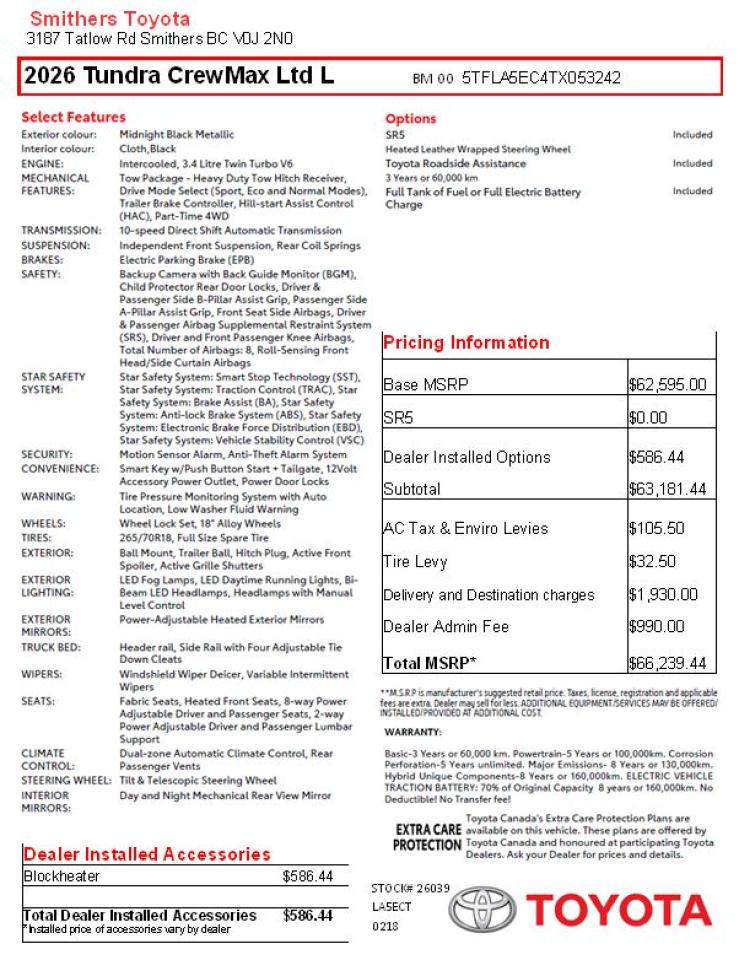 2026 Toyota Tundra SR5 Photo3