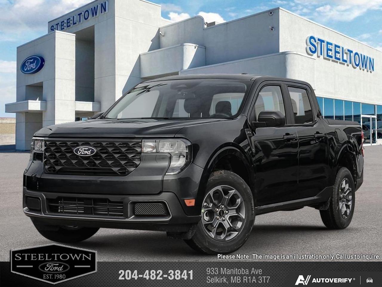 <b>FordPass Connect,  Apple CarPlay,  Android Auto,  Pre-Collision Assist,  Lane Keep Assist!</b><br> <br> <br> <br>We value your TIME, we wont waste it or your gas is on us!   We offer extended test drives and if you cant make it out to us we will come straight to you!<br> <br>The 2026 Ford Maverick delivers compact utility, bold styling and versatile capability in a pickup built for modern life. <br> <br>The 2026 Ford Maverick balances the utility of a pickup with the size and maneuverability tailored for daily use and light-duty tasks. Inside, the cabin features thoughtful materials, simple modern tech and seating designed to support every passenger comfortably. With its versatile footprint, confident styling and Fords reputation for dependability, the Maverick stands out as a smart choice for lifestyle-driven truck buyers.<br> <br>This Shadow Black Crew Cab 4X4 pickup has an Automatic transmission and is powered by a 191HP 2.5L 4 Cylinder Engine. <br> <br> Our Mavericks trim level is XLT. This hybrid pickup blends efficiency and versatility, pairing a lithium-ion battery with regenerative braking and a 1,500 kg maximum payload to handle both daily drives and demanding tasks with ease. Inside, it features a spacious cabin with cloth bucket seats, a 13.2 SYNC 4 touchscreen, wireless Apple CarPlay and Android Auto, SiriusXM, Bluetooth, 5G Wi-Fi hotspot, and smart storage solutions for both passengers and gear. Safety is prioritized with Pre-Collision Assist with pedestrian detection, lane-keeping aid, driver monitoring, cross-traffic mitigation, multiple airbags including curtain and knee protection, rear child safety locks, and Fords advanced stability and traction systems for confident driving in all conditions. This vehicle has been upgraded with the following features: FordPass Connect, Apple CarPlay, Android Auto, Pre-Collision Assist, Lane Keep Assist, Lane Departure Warning.<br><br> View the original window sticker for this vehicle with this url <b><a href=http://www.windowsticker.forddirect.com/windowsticker.pdf?vin=3FTTW8J33TRA12778 target=_blank>http://www.windowsticker.forddirect.com/windowsticker.pdf?vin=3FTTW8J33TRA12778</a></b>.<br> <br>To apply right now for financing use this link: <a href=http://www.steeltownford.com/?https://CreditOnline.dealertrack.ca/Web/Default.aspx?Token=bf62ebad-31a4-49e3-93be-9b163c26b54c&La target=_blank>http://www.steeltownford.com/?https://CreditOnline.dealertrack.ca/Web/Default.aspx?Token=bf62ebad-31a4-49e3-93be-9b163c26b54c&La</a><br><br> <br/>    5.49% financing for 84 months.  Incentives expire 2026-02-02.  See dealer for details. <br> <br>Family owned and operated in Selkirk for 35 Years.  <br>Steeltown Ford is located just 20 minutes North of the Perimeter Hwy, with an onsite banking center that offers free consultations. <br>Ask about our special dealer rates available through all major banks and credit unions.<br>Dealer retains all rebates, plus taxes, govt fees and Steeltown Protect Plus.<br>Steeltown Ford Protect Plus includes:<br>- Life Time Tire Warranty <br>Dealer Permit # 1039<br><br><br> Come by and check out our fleet of 100+ used cars and trucks and 140+ new cars and trucks for sale in Selkirk.  o~o