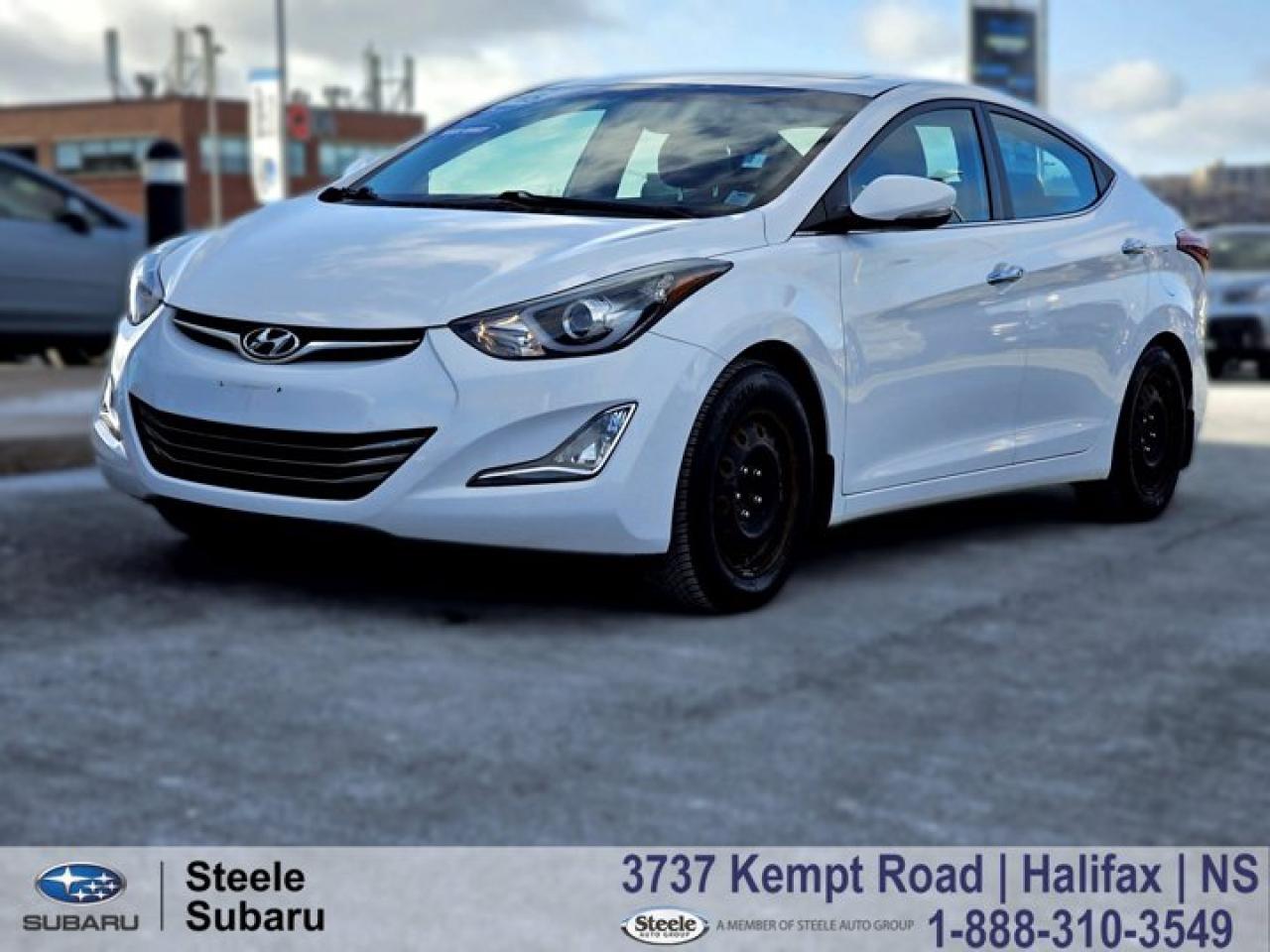 **2015 Hyundai Elantra GL | FWD | Heated Seats | Bluetooth | MVI Only**Smart, stylish, and easy to live with, this Elantra GL is the kind of sedan that fits seamlessly into daily life. From weekday commutes to weekend errands, it delivers comfort, efficiency, and confidence every time you get behind the wheel.The 2015 Hyundai Elantra GL offers a well-balanced driving experience with its 1.8L 4cylinder engine and smooth-shifting 6speed automatic transmission. Frontwheel drive keeps the ride composed and efficient, while the GL trim adds the comfort and convenience features drivers appreciate most. Practical, reliable, and easy to maneuver, its a great match for anyone seeking value without compromise.- **Performance & Safety**- 1.8L DOHC 4cylinder engine- 6speed automatic transmission with manual shift mode- Frontwheel drive- Electronic Stability Control and Traction Control System- Antilock Braking System with Electronic Brakeforce Distribution- Front, side, and curtain airbags- Active front head restraints- Tire Pressure Monitoring System- **Comfort & Tech**- Heated front seats- Bluetooth handsfree phone connectivity- AM/FM/CD/MP3 audio system with USB and auxiliary input- Steering wheelmounted audio and cruise controls- Air conditioning with cabin filtration- Power windows, locks, and heated power side mirrors- 60/40 splitfolding rear seats for added cargo flexibilityContact Steele Subaru in Halifax today to schedule your test drive and see how this Elantra GL can fit your lifestyle.**MVI ONLY**This vehicle is part of our MVI Only Used Cars inventory an affordable option for buyers who dont mind a little elbow grease. Like a fixer-upper home, these vehicles might need some TLC after purchase, but theyve all been fully inspected and come with a valid 2-year Nova Scotia Motor Vehicle Inspection (MVI). A copy of the inspection report and a list of any recommended or required work will be provided. We also include a Carfax Vehicle History Report for full transparency. These vehicles are priced for immediate sale and offer a great opportunity for the right buyer to get on the road at a budget-friendly price.**Disclaimer:** While every effort has been made to identify and disclose known or visible issues during our inspection process, additional repairs may be required. Symptoms such as warning lights, abnormal noises (including squeaks, rattles, or whines), or performance concerns may require further diagnosis. Please note that sealed components such as engines, transmissions, and clutches are not dismantled or internally inspected. It is the sole responsibility of the purchaser to address any repairs or maintenance needs beyond those required to meet the standards of a valid Nova Scotia Motor Vehicle Inspection (MVI). We also recommend that purchasers obtain an independent inspection of the vehicle prior to purchase.6 Speakers, Air Conditioning, Alloy wheels, AM/FM radio: XM, CD player, Dual front impact airbags, Dual front side impact airbags, Electronic Stability Control, Exterior Parking Camera Rear, Fully automatic headlights, Heated Front Bucket Seats, Power moonroof, Steering wheel mounted audio controls, Telescoping steering wheel, Tilt steering wheel.