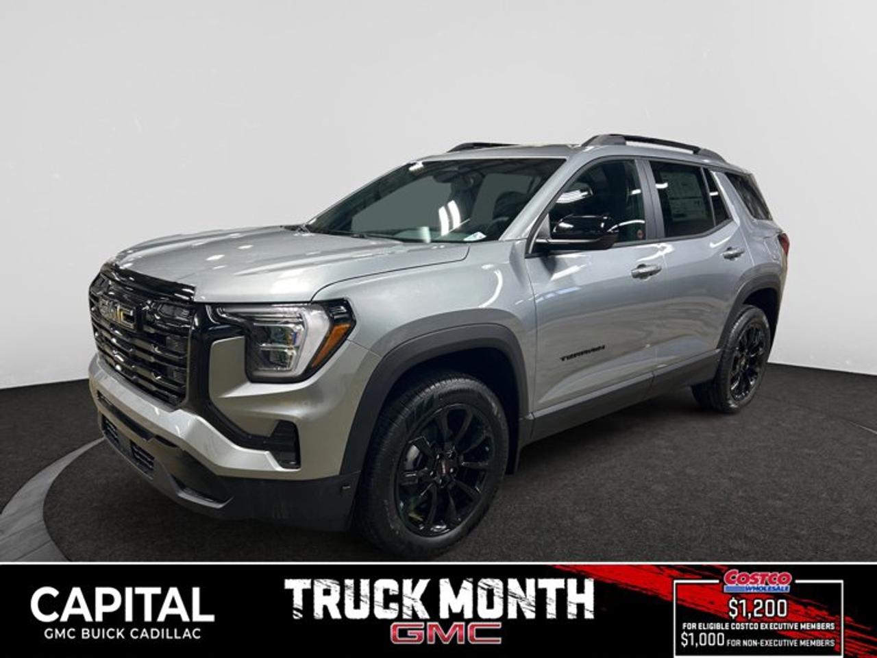 This 2026 GMC Terrain in Sterling Metallic is equipped with AWD and Turbocharged Gas I4 1.5L/-TBD- engine.From its striking C-shaped LED signature lighting to its stunning floating roof, this GMC Terrain has been refined on every level. With three distinctive options, every trim boasts its own distinctive grille that makes a lasting first impression and sets a bold tone for the rest of the vehicles exterior. Striking LED signature lighting on the taillamps complete Terrains bold design from front to back. Terrains interior seamlessly incorporates exterior design cues to create a cohesive look. Youll find a combination of bold styling, first-class comfort and plenty of space proving its as much about refinement as it is utility. Terrains interior features a standard leather wrapped steering wheel, real aluminum trim and soft-touch materials to enhance your driving experience and maximize comfort for both you and your passengers. A front-to-back flat load floor includes new fold-flat front-passenger and second-row seats so you can quickly go from accommodating people to utilizing every inch of cargo space. The GMC Terrain small SUV is engineered to meet the challenges drivers face every day  from various road surfaces to unexpected conditions. Advanced technology such as the Traction Select system allows you to switch between drive modes to make real-time adjustments based on those ever-changing driving situations. Terrain offers an available suite of intuitive driver-assist and safety technologies  so you can move with confidence in any direction.Check out this vehicles pictures, features, options and specs, and let us know if you have any questions. Helping find the perfect vehicle FOR YOU is our only priority.P.S...Sometimes texting is easier. Text (or call) 306-801-9090 for fast answers at your fingertips!Dealer License #914248Disclaimer: All prices are plus taxes & fees. See dealer for Details. Dealer Permit # 914248 See dealer for Details.