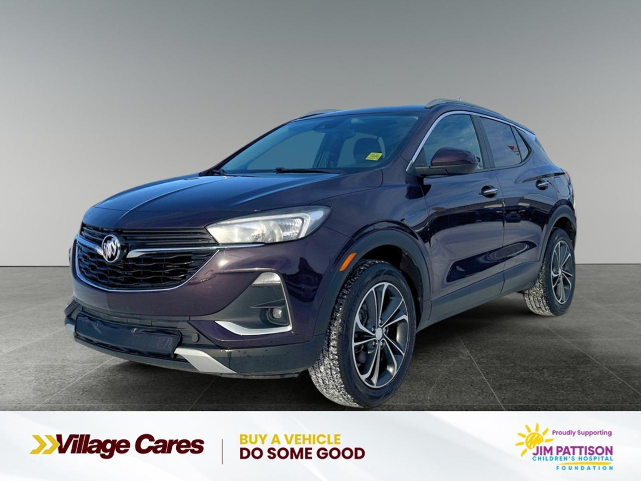 <b>Hands Free Liftgate, Aluminum Wheels, Leather Steering Wheel, Chrome Exterior Accent, Alloy Wheels, Android Auto, Apple CarPlay</b><br> <br> We sell high quality used cars, trucks, vans, and SUVs in Saskatoon, Regina, Prince Albert and overall Saskatchewan area.<br> <br>  Full of modern tech, and packed with awesome features, this all new 2020 Buick Encore GX was built for the modern car owner. This 2020 Buick Encore GX is for sale today. <br> <br>With a fresh new look, a imrpessive drivetrain, and a good list of new standard features, this all new 2020 Buick Encore GX is more than just a compact SUV. The exterior styling is fresh and unique, while remaining classy and refined with awesome chrome accents, mouldings, and trim. The drivetrain provides a more engaging driving experience, while managing to be more fuel efficient. Lastly, the new features make this Buick Encore GX feel like a car youd expect in 2020, complete with all the connectivity you could imagine.This  SUV has 104,026 kms. Its purple in colour and is completely accident free based on the <a href=https://vhr.carfax.ca/?id=1uAsWU4WaRJCvqtU7Rnpu7wqTDMN/4jc target=_blank>CARFAX Report</a>. It has a 9 speed automatic transmission and is powered by a  155HP 1.3L 3 Cylinder Engine. It may have some remaining factory warranty, please check with dealer for details. <br> <br> Our Encore GXs trim level is Select. This Encore GX Select comes with a more powerful motor, all wheel drive, cloth with leatherette seat trim, 4G WiFi, active noise control for a quiet ride, and keyless open and start so you can ride in modern comfort while amazing tech like the Buick Infotainment System with Apple CarPlay, Android Auto, Bluetooth, 8 inch touchscreen, and SiriusXM keep you entertained. Other amazing features include a hands free liftgate, leather wrapped multifunction steering wheel, driver information centre, aluminum wheels, heated power side mirrors with turn signals, chrome strips on door handles, and accent color front and rear fascia.<br> <br/><br><h3 style=margin-top: -20px;>More about the Dealership:</h3><br>

Looking for a <i>used car dealership in Saskatchewan</i> you can truly count on? With over <b>50 years in the auto industry</b>, weve earned a solid reputation built on trust, quality service, and lasting customer relationships.<br><br>

Our team is here to guide you through every step of your car-buying journey - from car-buying expert advice to <b>flexible financing</b> through our <b>Credit Repair program</b>. With over 100 well-priced used vehicles in stock, we make it easy for you to drive home happy. We offer <b>Delivery</b> anywhere in Saskatchewan.<br><br>

As the trusted used car dealership in Saskatoon, Regina, Prince Albert; we are committed to an excellent customer experience. <br><br> o~o