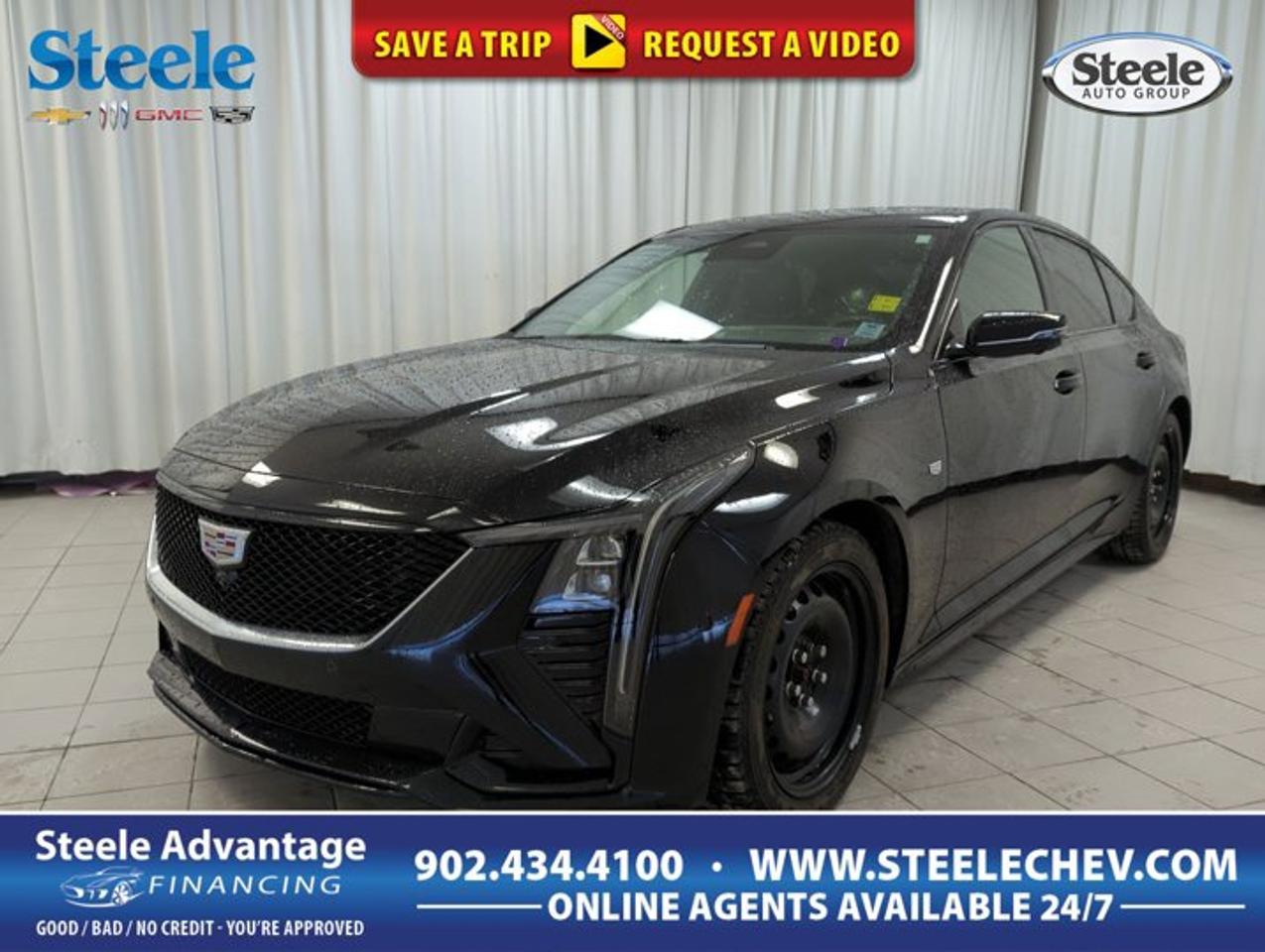Experience modern luxury and athletic design with the 2025 Cadillac CT5 Sport, now available at Steele Chevrolet Buick GMC in Dartmouth. This used sedan features a sleek black exterior paired with a refined black interior, four doors, and an automatic transmission. With only 24,176 km on the odometer, it offers a dynamic drive powered by a turbocharged 2.0L I4 gas engine and rear-wheel propulsion, making every journey both engaging and efficient.ADVANCED SAFETY FEATURESBackup camera for confident reversing and parkingSide impact airbags for added passenger protectionAnti-lock braking system ensures controlled stopsElectronic stability control for secure handlingPERFORMANCE AND EFFICIENCYTurbocharged 2.0L I4 engine delivers responsive powerRear-wheel drive enhances sporty driving dynamicsAutomatic transmission for smooth gear changesEfficient fuel consumption for daily commutingCOMFORT AND CONVENIENCEDual-zone automatic climate control for personalized comfortPower-adjustable front seats for easy positioningSpacious cabin with seating for five adultsFour-door design for easy access and exitTECHNOLOGY AND CONNECTIVITYTouchscreen infotainment system for intuitive controlBluetooth connectivity for hands-free calls and musicUSB ports for device charging and integrationAdvanced sound system for immersive audio experienceCARGO SPACEGenerous trunk for luggage and daily needsSplit-folding rear seats for flexible storageWide trunk opening for easy loadingAmple interior storage compartments for convenienceWHAT OTHER OWNERS LIKEResponsive turbocharged engine performanceComfortable and quiet ride qualityUser-friendly infotainment systemStylish exterior and interior designThis 2025 Cadillac CT5 Sports VIN is: 1G6DU5RK2S0108472.