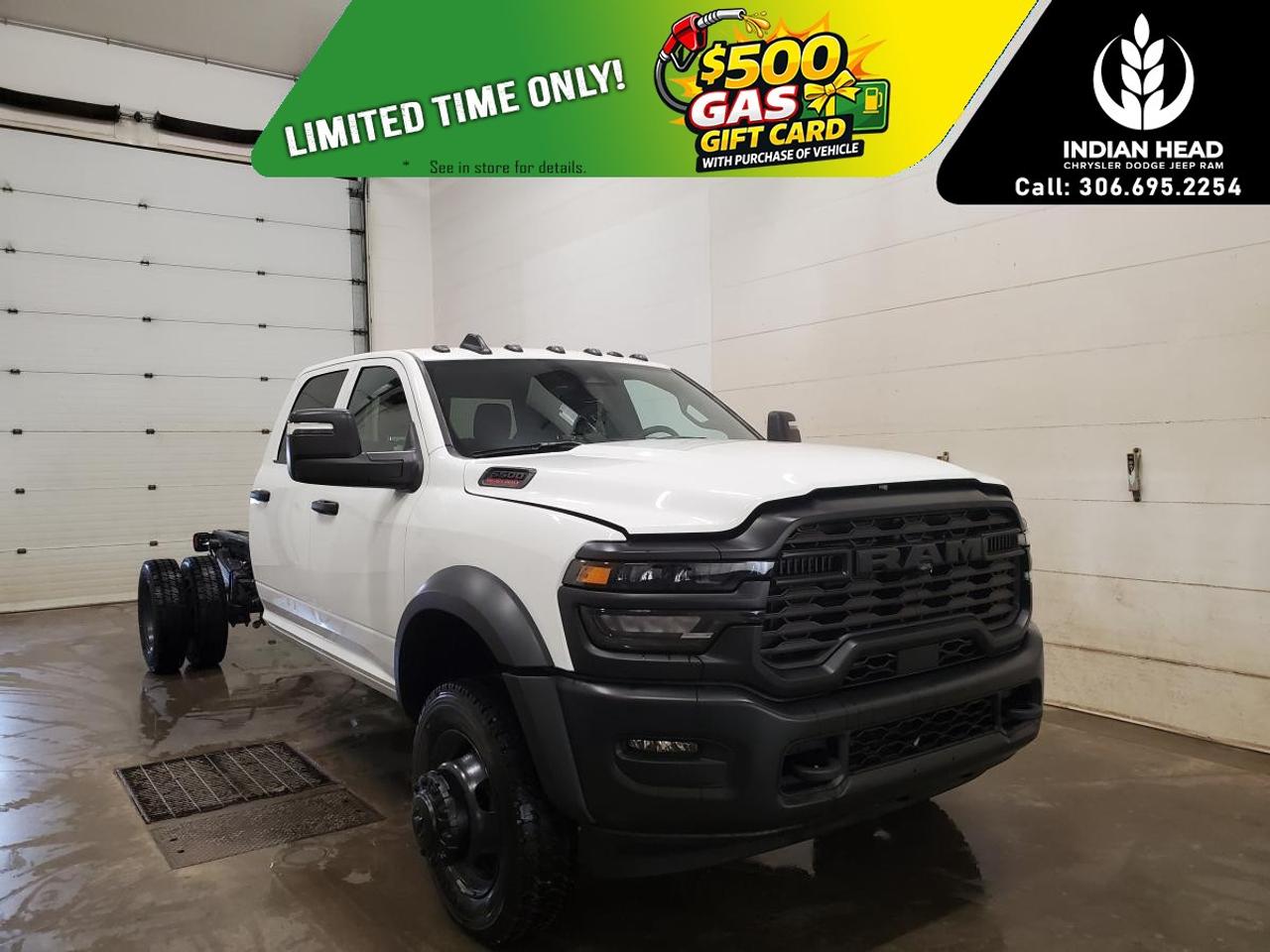 <p>Meet the powerful and reliable 2025 Ram 5500 Chassis Tradesman in pristine white with a robust 4x4 drivetrain designed for optimal handling in various environments. This commercial unit is engineered for those who demand toughness and functionality.</p><p>The exterior of this vehicle showcases its utilitarian design without compromising on style, while the matching white interior maintains a clean, professional look. The equipped features are perfectly suited for those long workdays or tough jobs, including air conditioning, cruise control, and power windows.</p><p>Inside, you'll find valuable technological enhancements like Bluetooth connectivity, smart device integration, and a Wi-Fi hotspot, ensuring you stay connected no matter where the job takes you. The Adaptive Cruise Control system offers added safety on the road, making your driving experience more controlled.</p><p>This vehicle is a perfect investment for businesses and professionals in need of a dependable workhorse. If you are looking for a reliable partner for commercial purposes, this Ram 5500 Chassis Tradesman is designed to meet and exceed expectations. Contact our dealership today for more information and take the first step towards enhancing your fleet.</p>