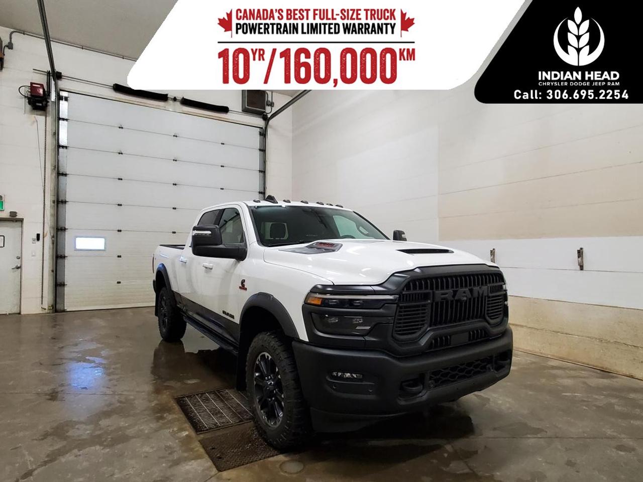 <p>The striking 2026 Ram 2500 Rebel 4x4 Crew Cab is a powerhouse of performance and style. Clad in a pristine white exterior, this truck's 4x4 capabilities promise superior handling on any terrain, backed by its robust 6.7L Cummins I-6 HO Turbo Diesel engine and smooth 8-speed TorqueFlite automatic transmission.</p> <p>With its bold exterior completed by sleek alloy wheels and a commanding 6'4" box, this Ram 2500 not only commands attention but also delivers on practical utility. Step inside to a luxurious and contemporary interior, finished in matching white and equipped with an array of features designed for ultimate comfort and convenience. Enjoy the luxury of power-adjustable heated seats, a leather steering wheel, and heated mirrors, ensuring you're prepared for Canadian winters.</p> <p>Technologically advanced, the Ram 2500 supports modern lifestyles with seamless smart device integration, a top-tier navigation system, and a convenient Wi-Fi hotspot. Safety and driver assistance technologies include lane assist, adaptive cruise control, and parking sensors, making every drive not just smooth, but secure as well.</p> <p>Ideal for those seeking a combination of power, practicality, and modern technology, this new Ram 2500 Rebel is ready to elevate your driving experience. Contact our dealership today for more details and to schedule a test driveyour adventures await!</p>