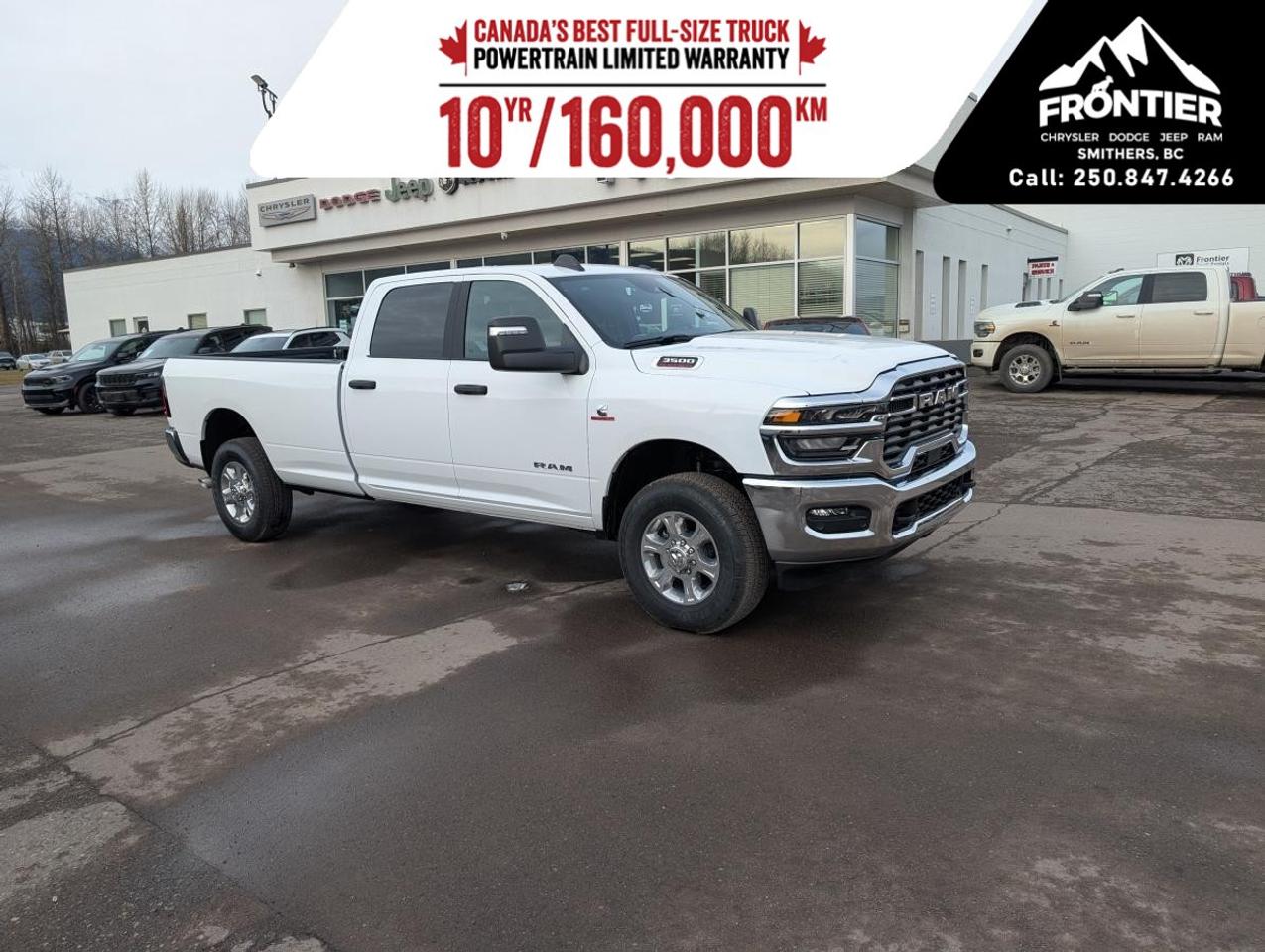 <p>Introducing the new 2026 Ram 3500 Big Horn in a pristine white finish, equipped with a robust 4x4 drivetrain that ensures impressive handling on any terrain. This truck is perfect for those demanding power, durability, and reliability. With its 8-foot box, it's designed to handle large loads with ease.</p> <p>The exterior exudes a commanding presence, highlighted by heated mirrors that clear the way in any weather. Inside, enjoy the premium black interior that combines practicality with style. The thoughtful layout includes conveniences like keyless entry and power windows.</p> <p>Stay connected and entertained with advanced technologies, such as Bluetooth connection, satellite radio, and smart device integration. For safety and assistance, this vehicle also comes with a backup camera, parking sensors, brake assist, and adaptive cruise control, which enhances driver comfort and safety. The vehicle is equipped with a wi-fi hotspot to ensure connectivity on the go.</p> <p>Ideal for those who need a reliable vehicle for work or play, the 2026 Ram 3500 Big Horn offers everything from robust performance to cutting-edge tech features. Contact our dealership to find out how this powerhouse can become your next trusted companion.</p>