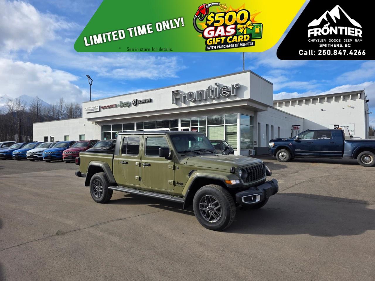 <p>Presenting the 2026 Jeep Gladiator Sport S in a striking Green finish, equipped with an Automatic transmission and 4×4 drivetrain that promises superior handling on any terrain. This new Truck is built for those who crave adventure without compromising on comfort or style.</p><p>The exterior commands attention with its rugged design and imposing presence, complemented by sleek alloy wheels. Inside, you'll find a sophisticated Black interior that blends durability with modern appeal. This vehicle comes loaded with desirable features such as air conditioning to keep you comfortable on hot days and a power adjustable driver's seat for excellent support during long drives.</p><p>Stay connected, thanks to the Bluetooth connection and smart device integration, allowing you seamless interaction with your devices. For entertainment, the satellite radio and wi-fi hotspot ensure that entertainment and connection are at your fingertips. Essential safety features like brake assist deliver added peace of mind, while the convenience of keyless entry and cruise control enhances your driving experience.</p><p>Perfect for adventurers and families looking for a robust vehicle, this Jeep Gladiator is ready to accompany you on all your journeys. Contact our dealership today for more information and to schedule a test drive.</p>
