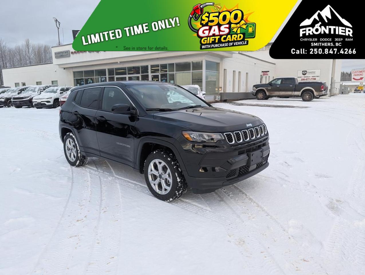 <p>The 2026 Jeep Compass Sport 4x4 in striking Black offers robust off-road capability with its 4x4 drivetrain, making it a resilient choice for drivers who enjoy exploring diverse terrains.</p><p>The exterior of this SUV enhances its bold presence with alloy wheels and the Black color scheme, giving it a commanding road presence. Inside, enjoy the comfort of Black interiors, complete with heated seats and sophisticated styling. The inclusion of options like heated mirrors and keyless entry means this vehicle is designed for both comfort and convenience.</p><p>The 2026 Compass is equipped with advanced technology such as a backup camera and a bluetooth connection for seamless connectivity. Further safety and driver assistance features include brake assist and lane assist, which ensure a protected driving experience. For your entertainment needs, this model offers a satellite radio and smart device integration, alongside a convenient wi-fi hotspot, keeping you connected wherever you are.</p><p>Perfectly suited to adventure lovers and families who require reliability and versatility, the 2026 Jeep Compass Sport is ready to meet your driving needs. Contact us today to learn more about this capable SUV and to schedule a test drive.</p>
