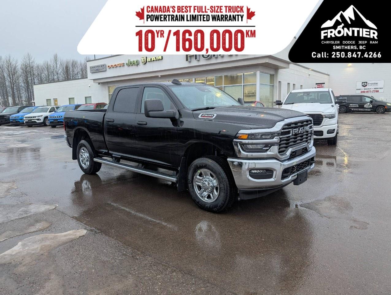 <p>Experience the robust performance and commanding presence of the <strong>2026 Ram 2500 Tradesman</strong> in striking black. This new truck is equipped with a <strong>4×4 drivetrain and automatic transmission</strong>, ensuring dependable handling even in challenging conditions.</p><p>The exterior of the Ram 2500 flaunts a no-nonsense black finish that perfectly complements its sturdy frame. Inside, you'll find a matching black interior that speaks to both function and comfort.</p><p>This vehicle is packed with features like air conditioning, a backup camera, and Bluetooth connection, making your drive as convenient as it is comfortable. Enjoy keyless entry, cruise control, and power windows for added ease. Moreover, the inclusion of a satellite radio and smart device integration ensures you're entertained and connected on every journey, while the Wi-Fi hotspot keeps you in touch no matter where you are.</p><p>Safety is a top priority in the Ram 2500, with options like brake assist to give you extra peace of mind on the road. Perfect for both work and leisure, this truck suits buyers who need a reliable, powerful vehicle for daily tasks or adventurous weekends. Reach out to our dealership today for more information and to take this commanding truck for a test drive.</p>