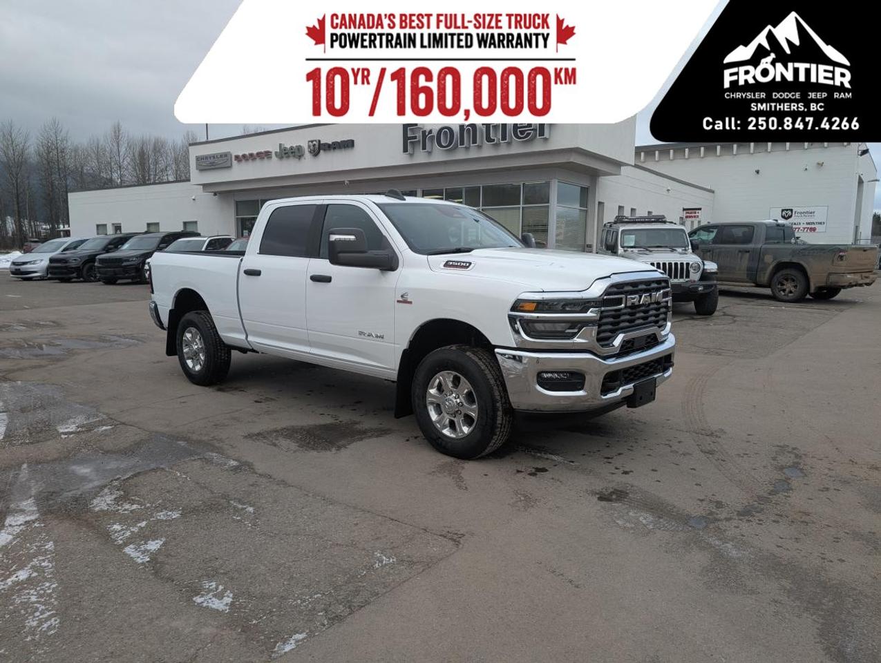 <p>Introducing the 2026 Ram 3500 Big Horn 4x4 Crew Cab with a 6'4" Box, a powerhouse combining rugged performance with refined style. This pristine white truck is equipped with a commanding 6.7L Cummins I-6 HO Turbo Diesel engine paired with an 8-Speed TorqueFlite Automatic transmission, ensuring robust handling and exceptional power on any terrain.</p><p>The exterior exudes strength and durability, highlighted by sleek alloy wheels and a robust frame built for both work and play. Inside, the spacious black interior is crafted for comfort and convenience, featuring modern touches that include power windows, a wi-fi hotspot, and smart device integration.</p><p>Tech-savvy features abound, with a state-of-the-art backup camera, bluetooth connection, and satellite radio to keep you connected and entertained on the road. Safety and assistance are prioritized with advanced technologies like adaptive cruise control, brake assist, heated mirrors, and parking sensors to enhance driving confidence and security.</p><p>Whether you're a business owner looking for a reliable workhorse or an adventurer in search of a robust travel companion, the 2026 Ram 3500 Big Horn is tailored for those who demand performance and innovation. Contact our dealership today for more information, and take the first step towards owning this exceptional truck.</p>