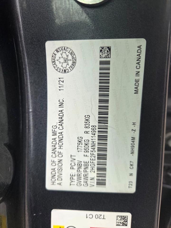 2022 Honda Civic Sport, ONLY 67KMS, 2 SETS OF TIRES, CERTIFIED Photo