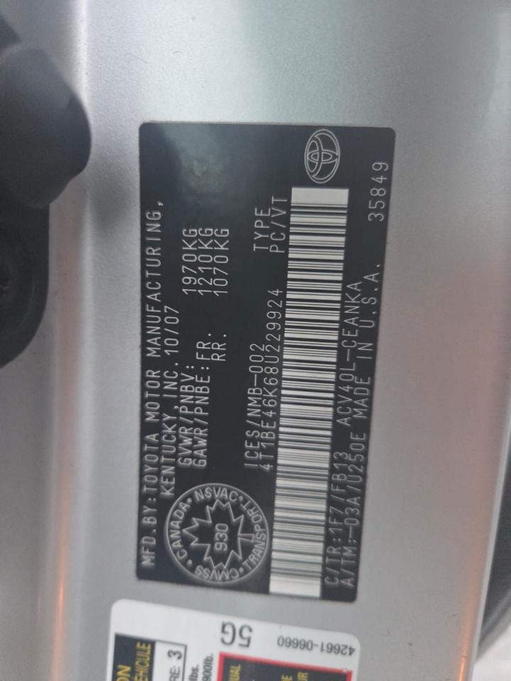 2008 Toyota Camry LE, SEDAN, AUTO, ONLY 137KMS, LOW KMS, CERTIFIED Photo