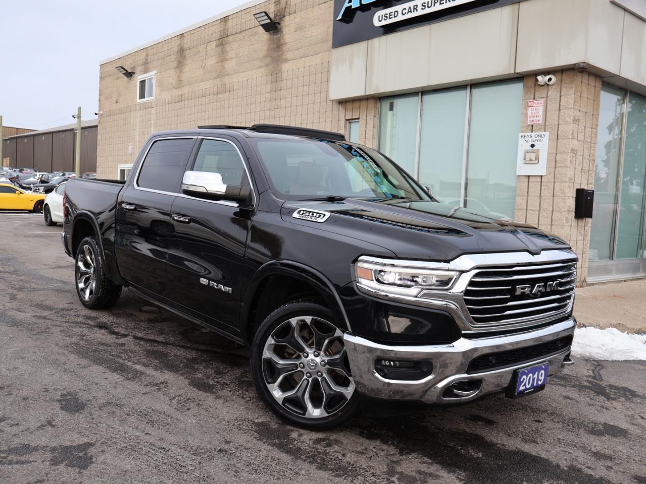 2019 RAM 1500 LARAMIE-LONGHORN 4WD CERTIFIED *ACCIDENT FREE*DODGE MAINTAIN* CAMERA NAV BLUETOOTH LEATHER HEATED SEATS PANO ROOF CRUISE ALLOYS Photo0