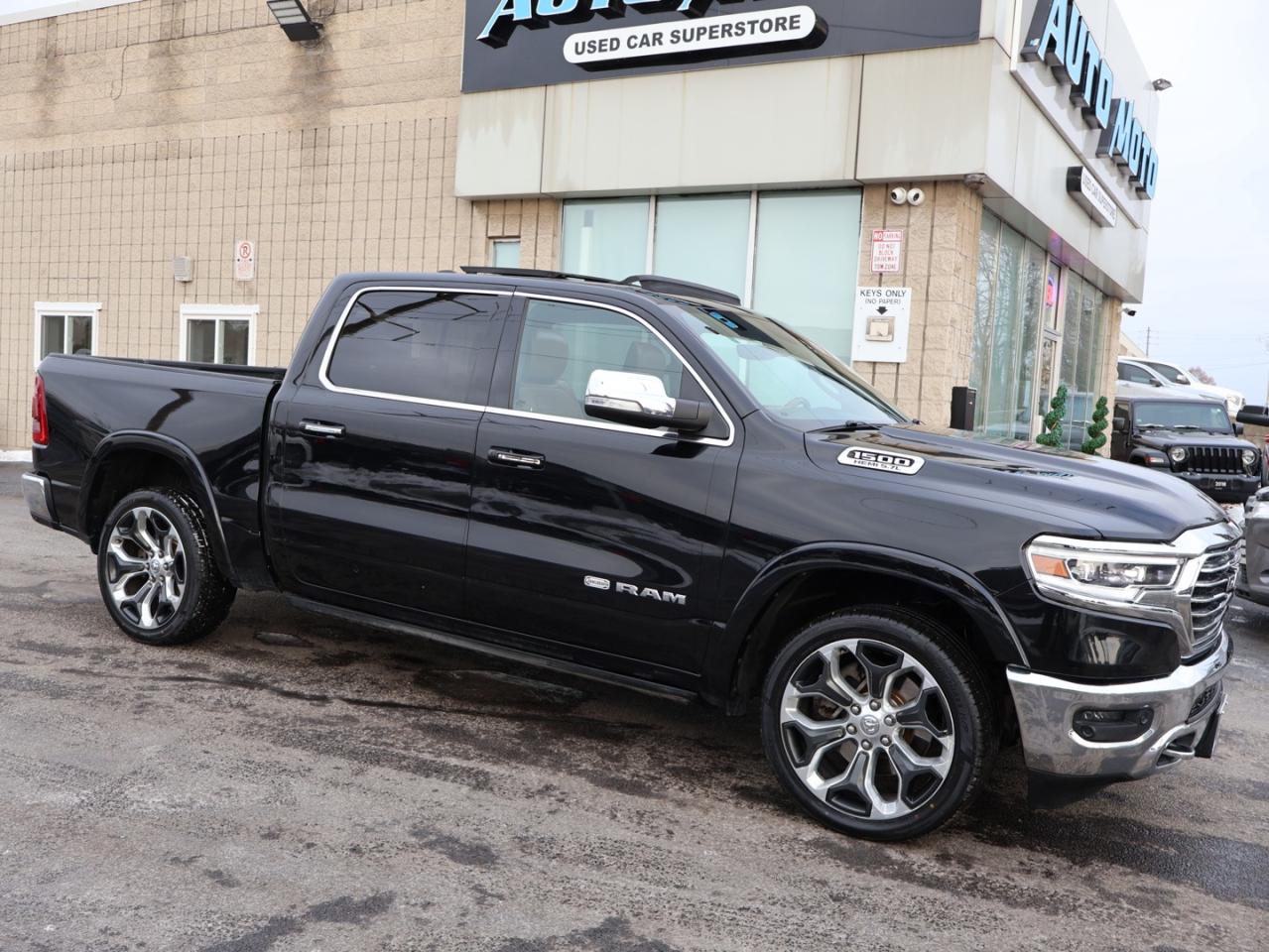 2019 RAM 1500 LARAMIE-LONGHORN 4WD CERTIFIED *ACCIDENT FREE*DODGE MAINTAIN* CAMERA NAV BLUETOOTH LEATHER HEATED SEATS PANO ROOF CRUISE ALLOYS Photo1