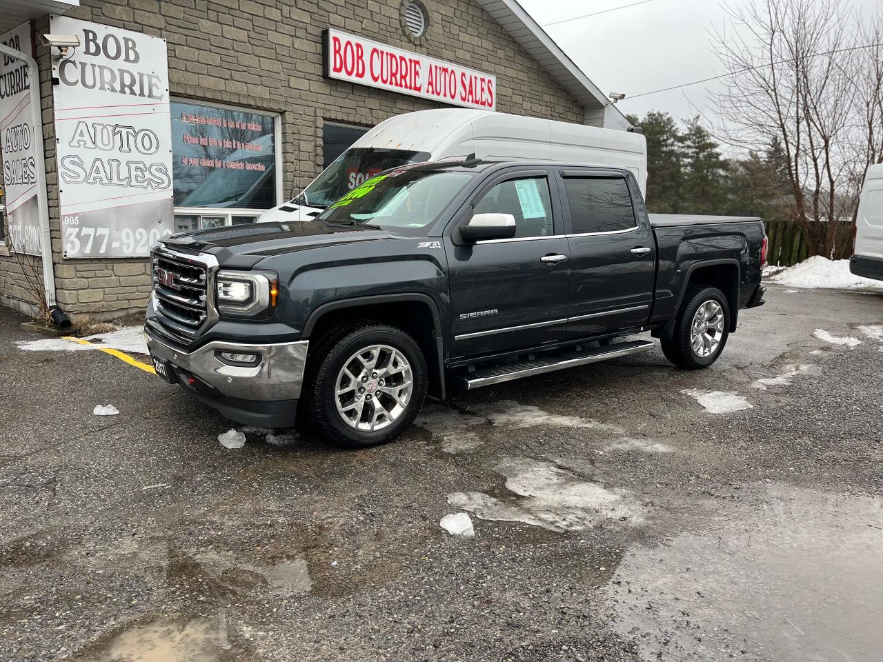 <p>2017 GMC SIERRA SLT CREW CAB&nbsp; Z-71 PACKAGE&nbsp; 4X4</p><p>AUTO,&nbsp; AIR,&nbsp; PWR WINDOWS/SUNROOF/DOOR LOCKS</p><p>5.3 LTR V8,&nbsp; SEE OPTION LIST IN THE PICTURES!</p><p>CERTIFIED</p><p>INCLUDED IN THE PRICE IS A 6 MONTH/10,000 KMS&nbsp; DRIVERS SHIELD</p><p>LUBRICO CANADA WARRANTY.</p><p>$23,700.00&nbsp; PLUS&nbsp; TAX</p><p>CALL BOB FOR DETAILS&nbsp; 905-377-9200</p><p>BOB CURRIE AUTO&nbsp; SALES</p><p>bcasales@hotmail.ca</p>
