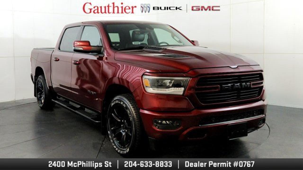 The 2023 Ram 1500 Sport pairs a potent 5.7 L HEMI V8 with an 8-speed automatic transmission and 4*4 capability to deliver strong performance and towing confidence. Its bold, athletic styling includes a sport performance hood and 20-inch wheels. Inside, it offers a comfortable and tech-rich cabin with a large touchscreen infotainment system featuring Apple CarPlay/Android Auto, heated front seats and steering wheel, power-adjustable seating, and premium connectivity like Bluetooth and navigation. The Sport also includes practical features such as multi-zone climate control, a backup camera, cruise control, and a range of safety and convenience systems that make it a capable, well-rounded pickup for both daily driving and work duties.
