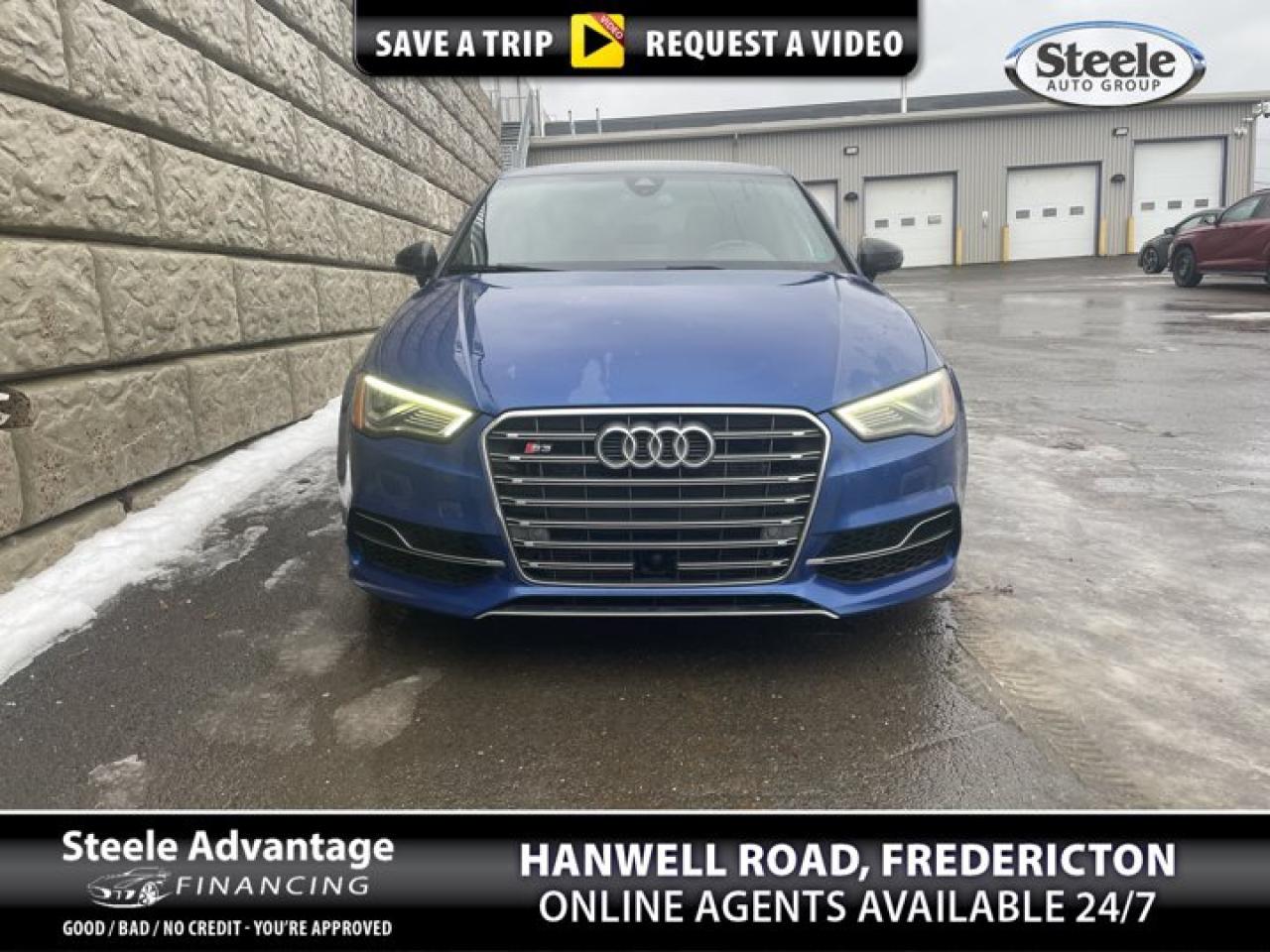 14 Speakers, ABS brakes, Alloy wheels, Compass, Electronic Stability Control, Front dual zone A/C, Heated door mirrors, Heated front seats, Illuminated entry, Navigation System, Power driver seat, Power moonroof, Remote keyless entry, Traction control. Recent Arrival! 6-Speed Automatic quattro 2.0L 4-Cylinder TFSI 4D Sedan2015 Audi S3 2.0 Technik quattroAre you in need of a trustworthy auto dealership that can deliver comprehensive financing solutions for your next car, irrespective of your credit situation? Look no further than Fredericton Hyundai. Proudly being a part of the Steele Auto Group, Atlantic Canadas most extensive automobile network with an array of 28 distinctive vehicle brands spread across 58 locations (and growing) throughout New Brunswick, Nova Scotia, and PEI, we offer a diverse selection of sought-after mainstream automotive brands. At Fredericton Hyundai, we are fully aware that life doesnt always go according to plan, and unfortunate circumstances can befall the best of us. With this understanding in mind, we extend financing solutions to clients across the credit spectrum via our Steele Advantage Financing program. This unique initiative liaises with more than 20 esteemed financial institutions to secure the optimal financing arrangement for our customers. Regardless of whether you boast an impeccable credit record or are battling with credit issues, Fredericton Hyundai and the Steele Auto Group bring a wealth of knowledge and resources to assist you in securing the ideal vehicle and finance package. Coupled with our convenient door-to-door delivery services and unwavering dedication to superior customer service, Fredericton Hyundai and the Steele Auto Group solidify their position as your premier automotive solution provider in New Brunswick, Nova Scotia, and PEI.
