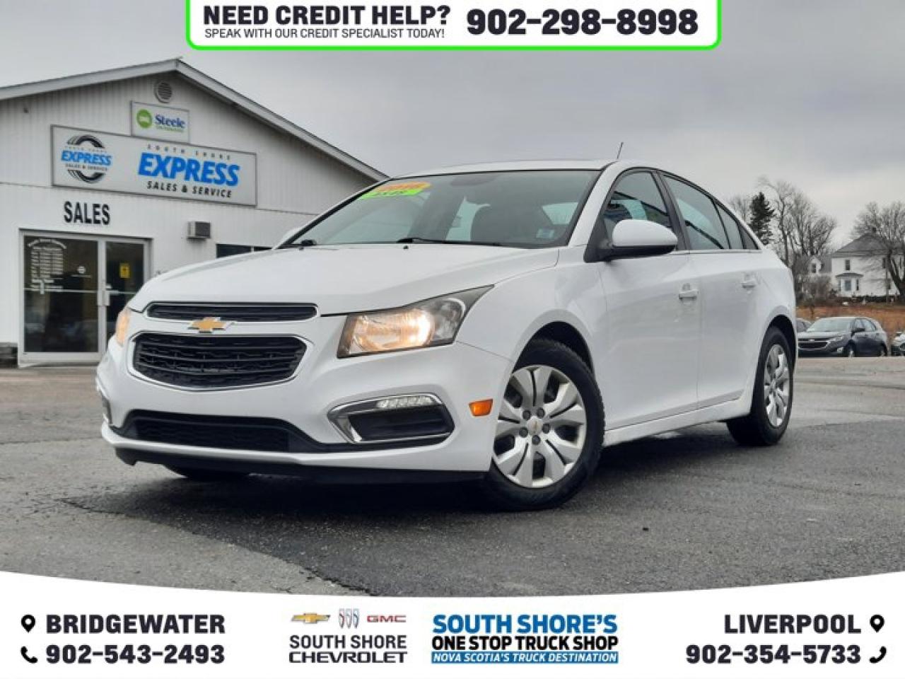 White 2016 Chevrolet Cruze Limited 1LT For Sale, Bridgewater FWD 6-Speed Automatic Electronic with Overdrive ECOTEC 1.4L I4 SMPI DOHC Turbocharged VVT Clean Car Fax, Brake assist, Bumpers: body-colour, Dual front impact airbags, Electronic Stability Control, Emergency communication system: OnStar Guidance, Exterior Parking Camera Rear, Front Bucket Seats, Front Passenger 6-Way Manual Seat Adjuster, Front reading lights, Fully automatic headlights, Illuminated entry, Knee airbag, Occupant sensing airbag, Passenger vanity mirror, Power windows, Rear side impact airbag, Security system, Speed control, Telescoping steering wheel, Tilt steering wheel, Variably intermittent wipers.