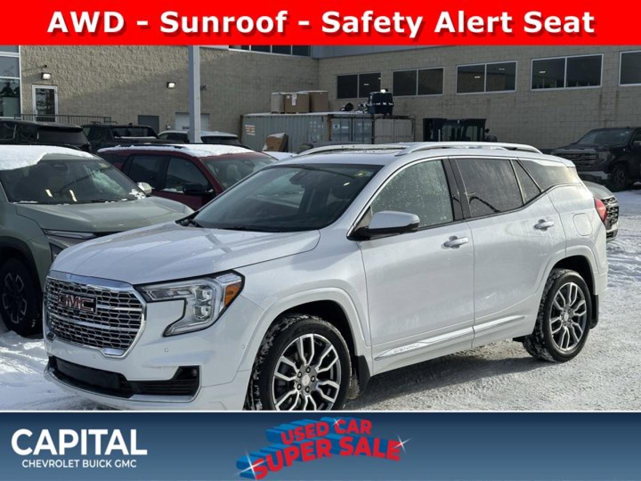 Recent Arrival!Ask for the Internet Department for more information or book your test drive today! Call 403-256-4960 for fast answers at your fingertips! Disclaimer: All prices are plus taxes. See dealer for details. AMVIC Licensed Dealer # B2020028.2024 Terrain 9-Speed Automatic AWD Terrain Denali, AWD, Leather, Heated front seats, Heated rear seats, Heated steering wheel, Power Liftgate, Skyscape Power Sunroof w/Power Sunscreen, Ventilated front seats, Wheels: 19 x 7.5 Bright Machined Aluminum.