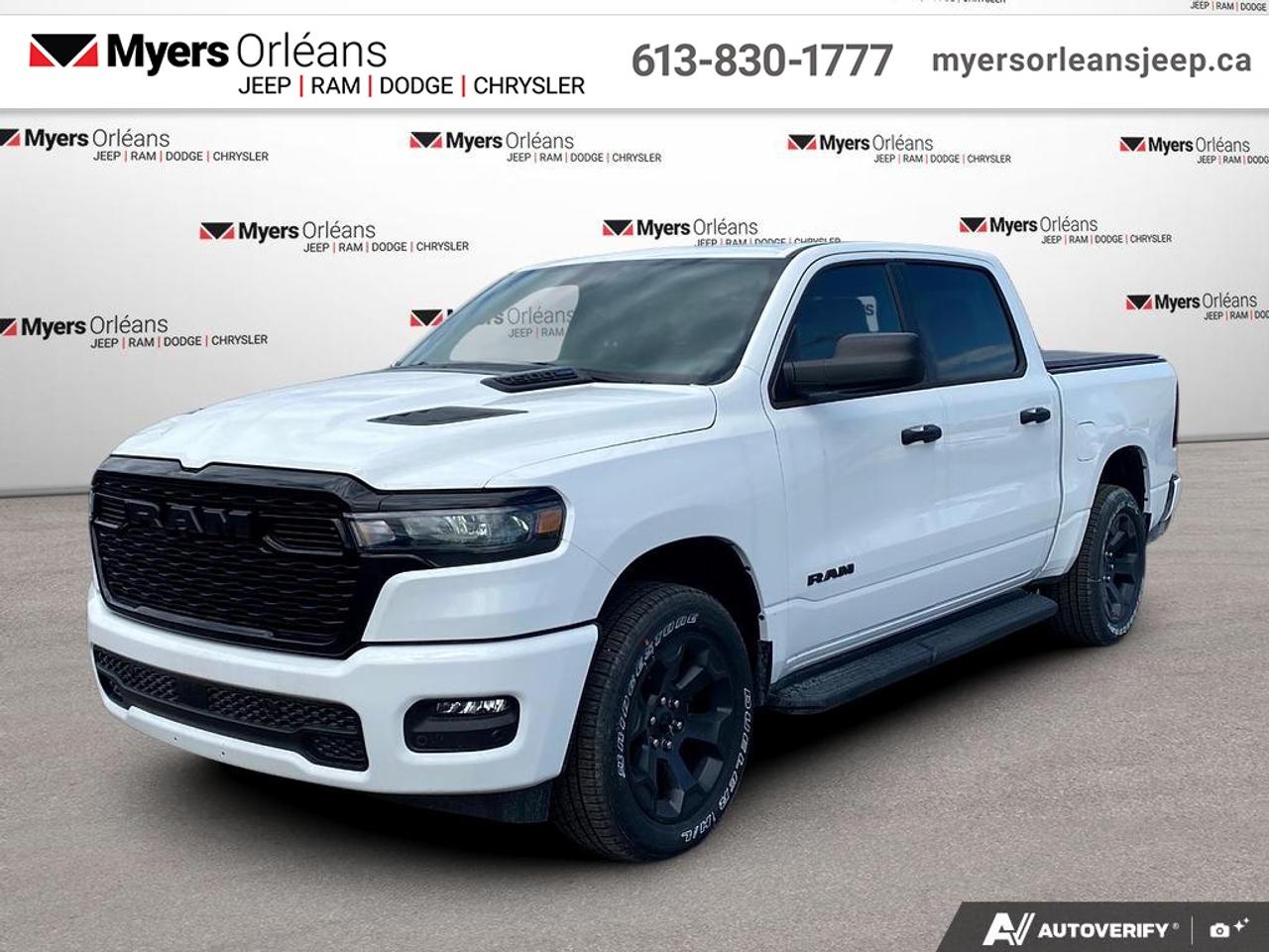 <b>Adaptive Cruise Control,  Remote Start,  Blind Spot Detection,  Lane Keep Assist,  Lane Departure Warning!</b><br> <br> Experience the perfect balance of power and luxury in the 2026 Ram 1500, built to handle every job with style.<br> <br>The Ram 1500s unmatched luxury transcends traditional pickups without compromising its capability. Loaded with best-in-class features, its easy to see why the Ram 1500 is so popular. With the most towing and hauling capability in a Ram 1500, as well as improved efficiency and exceptional capability, this truck has the grit to take on any task.<br> <br>This Bright White Crew Cab 4X4 pickup has an Automatic transmission and is powered by a 305HP 3.6L V6 Cylinder Engine. <br> <br> Our 1500s trim level is Express. This capable pickup blends strength, utility, and modern convenience for drivers who demand more from their truck. Its bold exterior design features smart functional details like heated mirrors, deep-tinted glass, and a durable cargo bed with easy tailgate access. Inside, the cabin delivers comfort and practicality with spacious seating, smart storage, and intuitive technology including an 8.4-inch Uconnect touchscreen, smartphone integration, and a Wi-Fi hotspot. Convenience features like remote start, adaptive cruise control, and keyless entry make every drive easier, while advanced safety systems such as Blind Spot Detection, Forward Collision Warning, Active Lane Management, and ParkSense parking sensors provide peace of mind on every journey. This vehicle has been upgraded with the following features: Adaptive Cruise Control, Remote Start, Blind Spot Detection, Lane Keep Assist, Lane Departure Warning, Heated Mirrors.<br><br> View the original window sticker for this vehicle with this url <b><a href=http://www.chrysler.com/hostd/windowsticker/getWindowStickerPdf.do?vin=3C6RRFGG8T4180419 target=_blank>http://www.chrysler.com/hostd/windowsticker/getWindowStickerPdf.do?vin=3C6RRFGG8T4180419</a></b>.<br> <br>To apply right now for financing use this link: <a href=https://www.myersorleansjeep.ca/apply-for-financing/ target=_blank>https://www.myersorleansjeep.ca/apply-for-financing/</a><br> <br/>Total rebate of $6500 is reflected in the price. 5.29% financing for 96 months. <br> Buy this vehicle now for the lowest weekly payment of <b>$189.78</b> with $0 down for 96 months @ 5.29% APR O.A.C. ( Plus applicable taxes - **Rebates may not be applicable on all purchase types [cash, lease, or finance]. Eligibility and conditions may vary. Please see dealer for full details and confirmation of eligibility. / Total Obligation of $78950 ). Incentives expire 2026-08-31. See dealer for details. <br><br>The road to new driving experiences begins in our inventory, where youll find an incredible array of brand-new cars, trucks, minivans, and SUVs, including two of our bestselling models, the Dodge Ram 1500 and the Dodge Grand Caravan. If you want to know what the cutting edge of automotive technology looks like, all you have to do is visit Myers Orleans Jeep! Each model comes loaded with the convenient features and cool technology that help make every trip memorable. Looking for additional everyday luxury at a price thats incredibly wallet-friendly? Choose from our selection of quality pre-owned models! If you can think of a road, our friendly and knowledgeable sales team will help you find the perfect vehicle to drive it.<br><br>We may be a well-established dealership thats been part of the community for many years, but that doesnt mean were stuck in the past! At Myers Orleans Jeep, were proud to provide a fresh, modern approach to car buying. Using our array of online tools, you can browse our extensive inventory, schedule a service appointment, order parts, and even apply for credit from wherever youve got a connection. Our goal is to create relationships that will last, and we know that the best way to do this is by providing a dealership experience thats based on honesty, transparency, trust, and a commitment to customers. Stop by today and discover all the ways we go above and beyond for you.<br><br> Come by and check out our fleet of 30+ used cars and trucks and 70+ new cars and trucks for sale in Orleans.  o~o