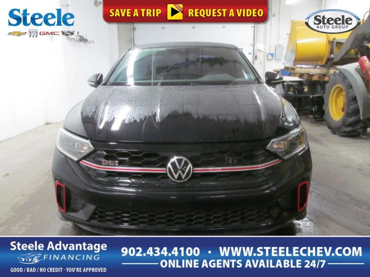 Recent Arrival! Black 2022 Volkswagen Jetta GLI Apple CarPlay | Android Auto | Sirus XM FWD 7-Speed DSG Automatic with Tiptronic 2.0L I4 Turbocharged DOHC 16V LEV3-SULEV30 228hp Bridgewater Volkswagen, Located in Bridgewater Nova Scotia.4-Wheel Disc Brakes, 7 Speakers, ABS brakes, Air Conditioning, Alloy wheels, AM/FM radio: SiriusXM, Auto High-beam Headlights, Auto-dimming Rear-View mirror, Automatic temperature control, Brake assist, Bumpers: body-colour, Delay-off headlights, Driver door bin, Driver vanity mirror, Dual front impact airbags, Dual front side impact airbags, Electronic Stability Control, Emergency communication system: VW Car-Net Safe & Secure (4 years included), Exterior Parking Camera Rear, Four wheel independent suspension, Front anti-roll bar, Front Bucket Seats, Front dual zone A/C, Front reading lights, Fully automatic headlights, Heated & Ventilated Front Sport Seats, Heated door mirrors, Heated front seats, Heated rear seats, Illuminated entry, Leather Seating Surfaces w/Red Perf Accents, Leather Shift Knob, Leather steering wheel, Low tire pressure warning, Memory seat, Navigation System, Occupant sensing airbag, Outside temperature display, Overhead airbag, Overhead console, Panic alarm, Passenger door bin, Passenger vanity mirror, Power door mirrors, Power driver seat, Power moonroof: Rail 2 Rail, Power steering, Power windows, Radio data system, Radio: BeatsAudio Premium Audio System, Rain sensing wipers, Rear anti-roll bar, Rear reading lights, Rear window defroster, Remote keyless entry, Security system, Speed control, Speed-sensing steering, Split folding rear seat, Spoiler, Sport steering wheel, Steering wheel mounted audio controls, Tachometer, Telescoping steering wheel, Tilt steering wheel, Traction control, Trip computer, Turn signal indicator mirrors, Variably intermittent wipers, Ventilated front seats, Wheels: 7.5J x 18 Sevilla Black Alloy.Volkswagen Certified Details:* Special finance rates starting at 4.69%. Rates valid until Feb 2, 2026* Any remaining new-vehicle limited warranty. Certified Pre-Owned vehicles are eligible for extended warranty coverage, giving you greater peace of mind* A 6-month subscription to Volkswagen 24-hour roadside assistance* A completed 112-point inspection plus mechanical and appearance reconditioning assessment performed by a Volkswagen factory-trained technician* Prepaid Maintenance is now available for Certified Pre-Owned Volkswagens. Lock in your maintenance fees by choosing between a 2- or 3-year plan. Vehicles up to 7 years of age are eligible for the purchase of our Prepaid Maintenance plans regardless of mileage. A 3-month SiriusXM all-access trial subscription / Recent college, CEGEP or university Graduates can get a $500 rebate / CARFAX Vehicle History Report. A 3-month SiriusXM all-access trial subscription
