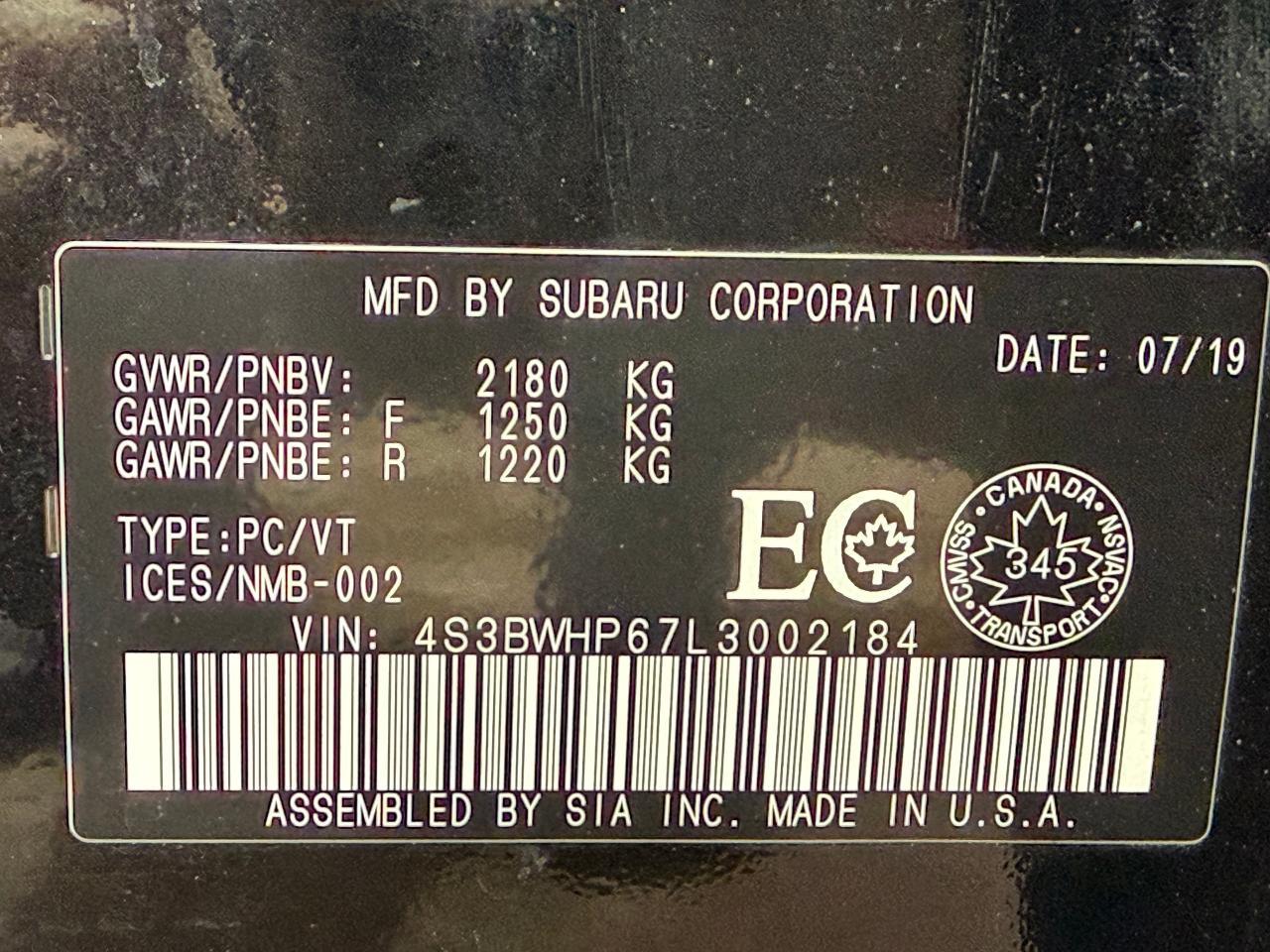 2020 Subaru Legacy Premier GT W/Eye Seight+Brown Leather+CLEAN CARFAX Photo46