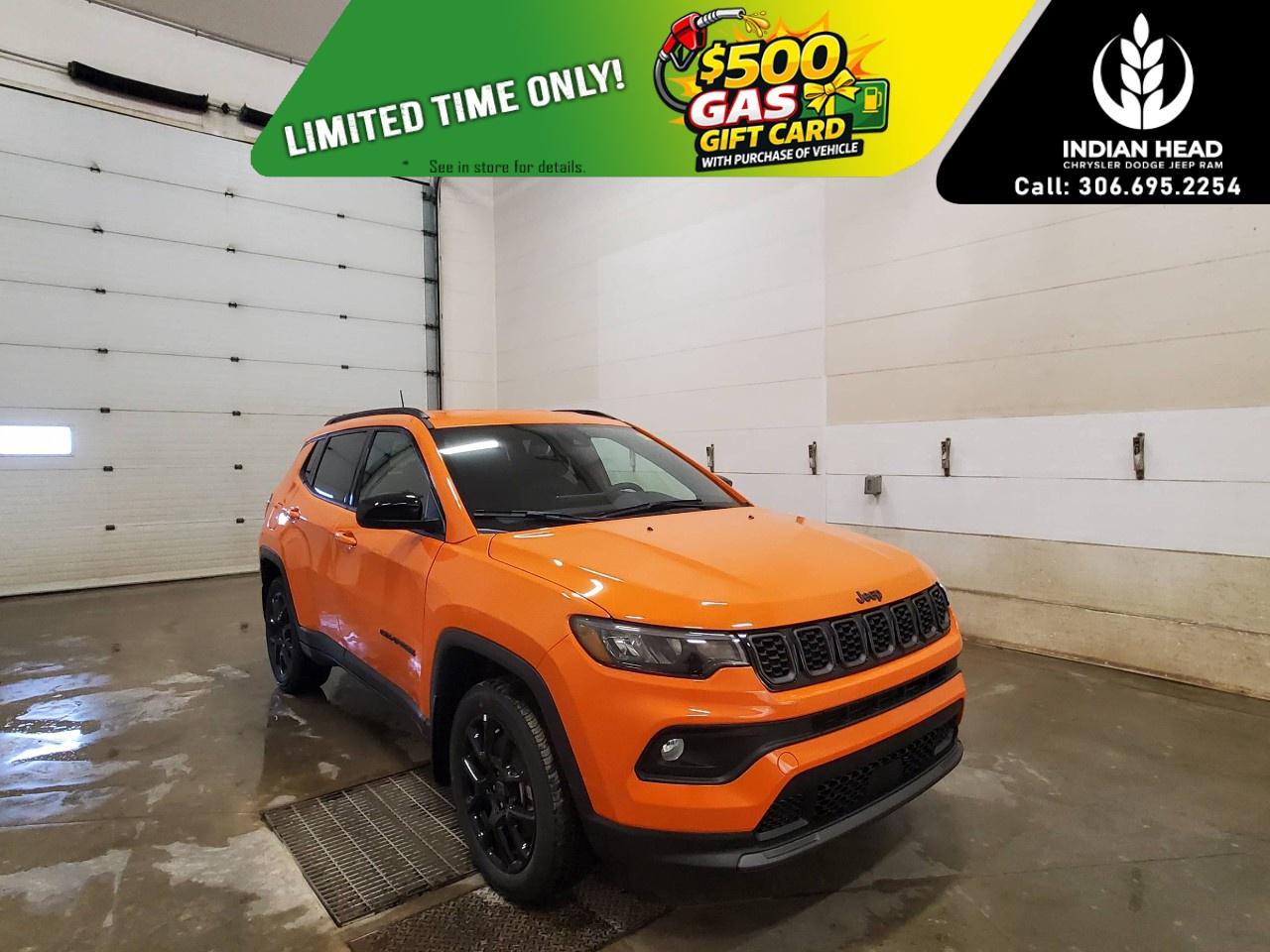 <p>Experience adventure like never before with the <strong>2026 Orange Jeep Compass North 4x4</strong>. Designed for the bold, this SUV combines a striking orange exterior with confident 4x4 drivetrain capabilities, ensuring superior handling on and off the road.</p> <p>Its vibrant orange exterior is paired with a stylish interior that echoes the same dynamic hue, featuring refined comforts such as leather steering wheel and heated mirrors. The Compass Norths body is as expressive as it is functional, complemented by alloy wheels and smart device integration to keep you connected.</p> <p>Equipped with state-of-the-art technology, this Compass includes an automatic transmission that effortlessly combines with modern features like a wi-fi hotspot, satellite radio, and a backup camera. Navigate your travels with peace of mind thanks to safety enhancements like lane assist and brake assist. Revel in comfort with heated seats, a heated steering wheel, and advanced climate control.</p> <p>Perfect for adventurous families or the solo adventurer, this Jeep Compass is ready to meet your every need. Take control of your journey and feel the excitement. Contact our dealership today to learn more about your future vehicle.</p>