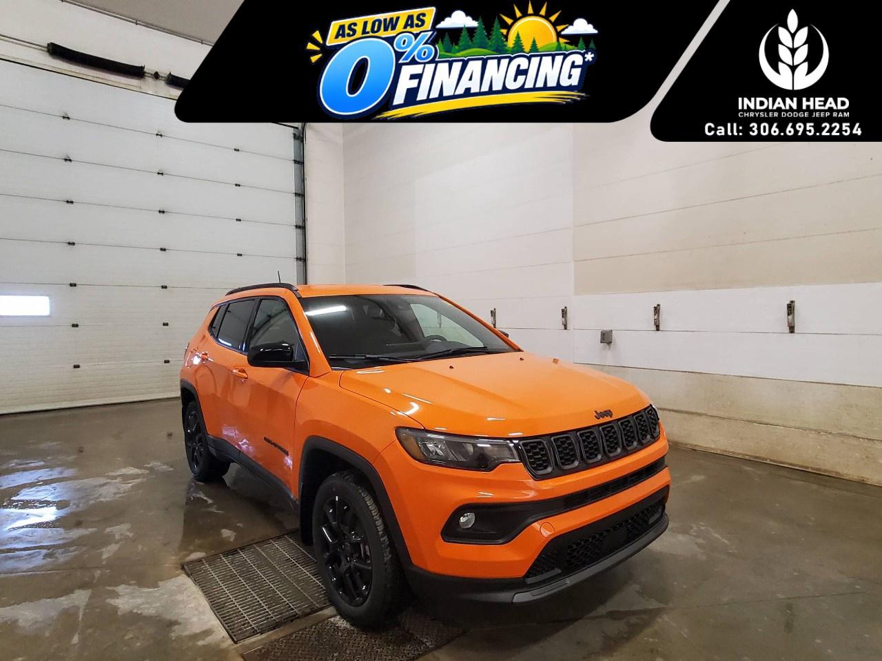 <p>Experience adventure like never before with the <strong>2026 Orange Jeep Compass North 4x4</strong>. Designed for the bold, this SUV combines a striking orange exterior with confident 4x4 drivetrain capabilities, ensuring superior handling on and off the road.</p> <p>Its vibrant orange exterior is paired with a stylish interior that echoes the same dynamic hue, featuring refined comforts such as leather steering wheel and heated mirrors. The Compass Norths body is as expressive as it is functional, complemented by alloy wheels and smart device integration to keep you connected.</p> <p>Equipped with state-of-the-art technology, this Compass includes an automatic transmission that effortlessly combines with modern features like a wi-fi hotspot, satellite radio, and a backup camera. Navigate your travels with peace of mind thanks to safety enhancements like lane assist and brake assist. Revel in comfort with heated seats, a heated steering wheel, and advanced climate control.</p> <p>Perfect for adventurous families or the solo adventurer, this Jeep Compass is ready to meet your every need. Take control of your journey and feel the excitement. Contact our dealership today to learn more about your future vehicle.</p>