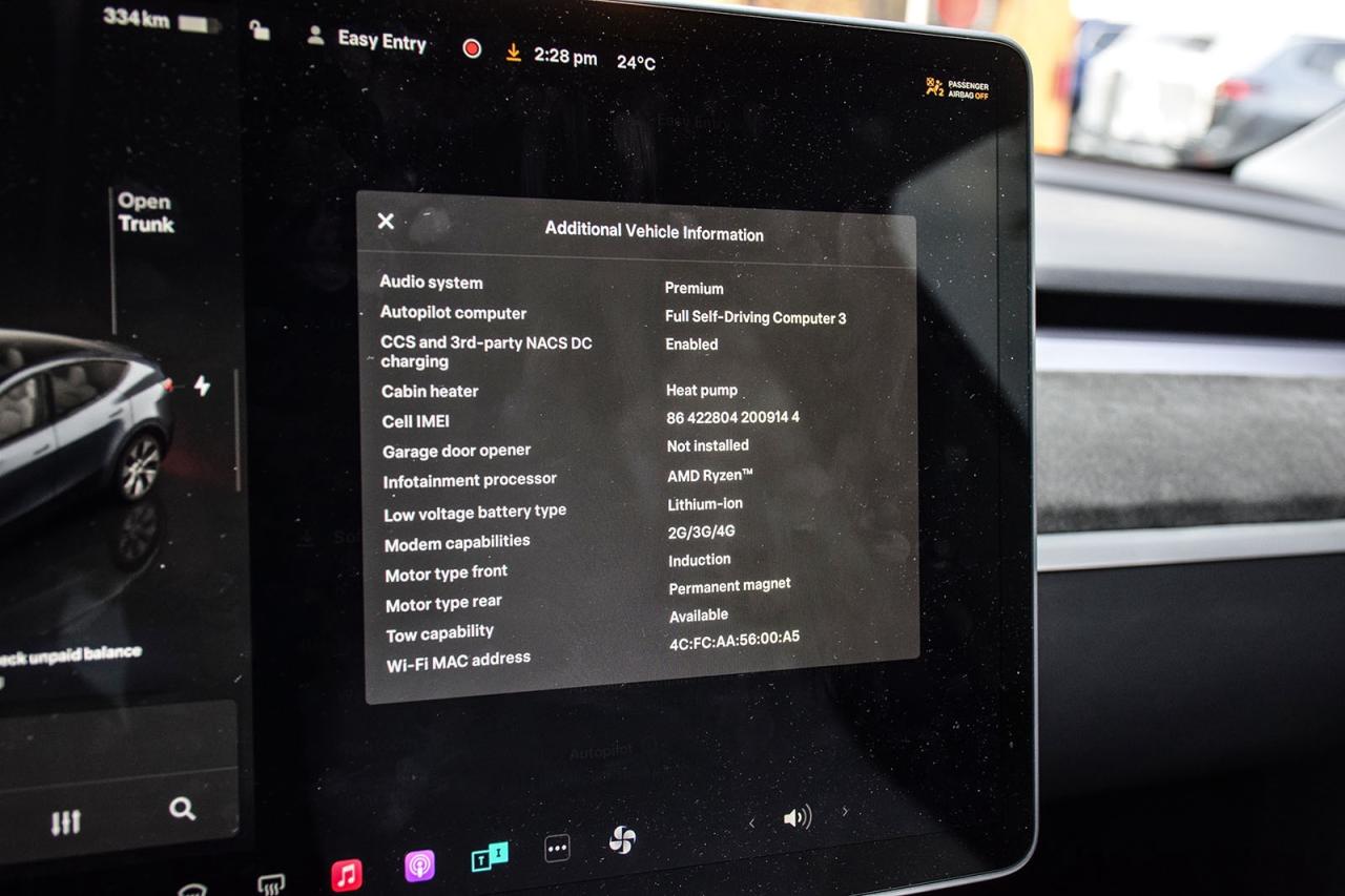 2022 Tesla Model Y LR AWD No Accident White Leather Autopilot Navigat Photo