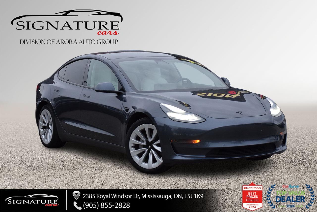 2022 Tesla Model 3 SRP No Accident White Leather Autopilot Navigation Photo0