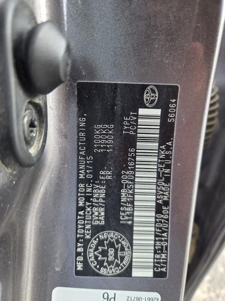 2015 Toyota Camry LE, SEDAN, AUTO, 4 CYL, 187KMS, RELIABLE, CERT Photo