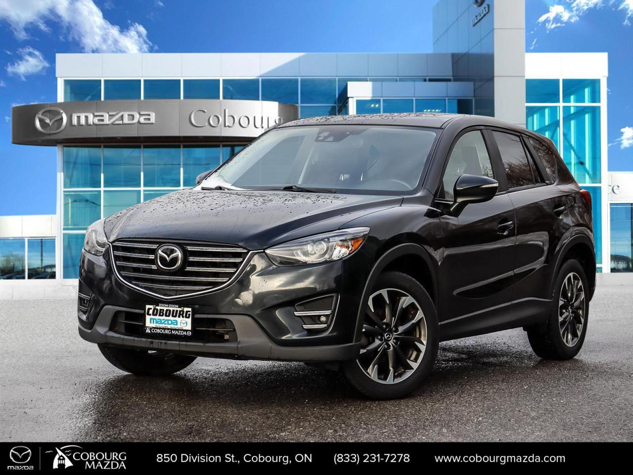 <p>The 2016 Mazda CX-5 Grand Touring AWD in elegant Black is the perfect blend of comfort and versatility with its all-wheel-drive capability and responsive handling. This SUV is designed for those who value both practicality and style.</p><p>Featuring a sophisticated black exterior, the CX-5 exudes class and confidence while its streamlined silhouette grabs attention on the road. Step inside to a meticulously crafted interior where luxurious black leather seats offer maximum comfort. The spacious cabin is equipped with modern conveniences and aesthetics that cater to every need, from power seats to a sunroof that opens up your driving experience.</p><p>Stay connected and safe with cutting-edge technology, including a navigation system, backup camera, and Bluetooth connectivity ensuring you remain on the right track. The Mazda CX-5 also features advanced safety options like lane assist and brake assist, providing peace of mind on every journey. Enjoy additional features like heated seats and air conditioning, making every drive an enjoyable adventure.</p><p>The Mazda CX-5 GT is the ideal choice for individuals and families who crave sophistication paired with functionality. Contact us today to take this exceptional vehicle for a test drive and explore all it has to offer!</p>