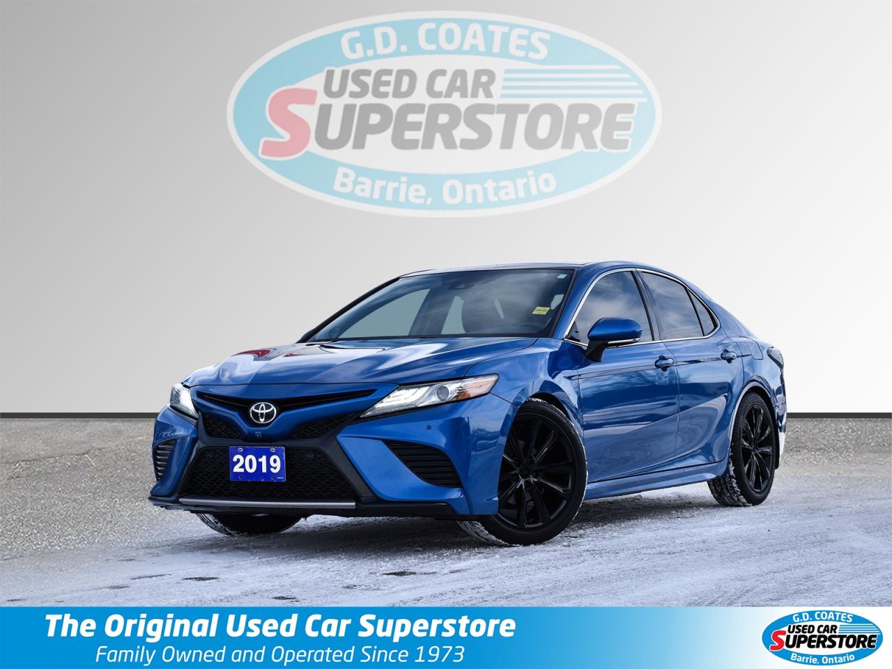 This 2019 Toyota Camry XSE is a sporty, head-turning sedan thats smoother than your favorite late-night cruise playlist. With a punchy 3.5L V6 and 213,162 km, this no-accident, certified, deep-cleaned rocket is loaded with luxury and tech -ready to make every drive feel like a victory lap.  Whats the deal? ~MAGNA FLOW EXHAUST and Rear Diffuser ~Heated leather seats & heated mirrors - Toasty inside and frost-free outside, even on the coldest mornings.  ~Power sunroof - Drop in sunshine or flex under the stars. ~Bluetooth - Blast your anthems or argue with Siri like its your ex.  ~Backup camera - Parking so slick youll look like a pro every time.  ~LED headlights - Light up the road like you own the night.  ~Android Auto & Apple CarPlay - Your phone, bigger and better on the dash.  ~Blind Spot Alert - Watches your six better than your co-pilot with coffee.  ~3.5L V6 - 301 hp of pure grin-inducing power with legendary Toyota reliability.   Mileage: 213,162 km -this Camry still runs strong and has plenty of highway smiles left. Price: A deal so sweet, youll think were tossing in free boba! (Were not, but its that good.)   The Deal: Certified, no accidents, and scrubbed cleaner than your kitchen before a potluck -this Toyota Camry XSE is the perfect mix of sport, luxury, and bulletproof dependability. Disclaimer: Buying this Camry is like adopting a stealth fighter -its fast, classy, and might tempt you to take the long way home just to enjoy the V6 growl. Seller not responsible for spontaneous midnight drives, jealous stares from boring sedans, or you refusing to park because those heated seats are just too perfect. Drive fast, live bold!  Contact us to snag this awesome Camry!  G. D. Coates - The Original Used Car Superstore!       Our Financing: We have financing for everyone regardless of your history. We have been helping people rebuild their credit since 1973 and can get you approvals other dealers cant. Our credit specialists will work closely with you to get you the approval and vehicle that is right for you. Come see for yourself why were known as The Home of The Credit Rebuilders!       Our Warranty: G. D. Coates Used Car Superstore offers fully insured warranty plans catered to each customers individual needs. Terms are available from 3 months to 7 years and because our customers come from all over, the coverage is valid anywhere in North America.       Parts & Service: We have a large eleven bay service department that services most makes and models. Our service department also includes a cleanup department for complete detailing and free shuttle service. We service what we sell! We sell and install all makes of new and used tires. Summer, winter, performance, all-season, all-terrain and more! Dress up your new car, truck, minivan or SUV before you take delivery! We carry accessories for all makes and models from hundreds of suppliers. Trailer hitches, tonneau covers, step bars, bug guards, vent visors, chrome trim, LED light kits, performance chips, leveling kits, and more! We also carry aftermarket aluminum rims for most makes and models.       Our Story: Family owned and operated since 1973, we have earned a reputation for the best selection, the best reconditioned vehicles, the best financing options and the best customer service! We are a full service dealership with a massive inventory of used cars, trucks, minivans and SUVs. Chrysler, Dodge, Jeep, Ford, Lincoln, Chevrolet, GMC, Buick, Pontiac, Saturn, Cadillac, Honda, Toyota, Kia, Hyundai, Subaru, Suzuki, Volkswagen - Weve Got Em! Come see for yourself why G. D. Coates Used Car Superstore was voted Barries Best Used Car Dealership!