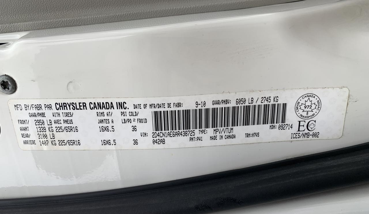 2010 Dodge Grand Caravan CARGO !!! 183136 KMS !!! CAR FAX CLEAN / CERTIFIED Photo