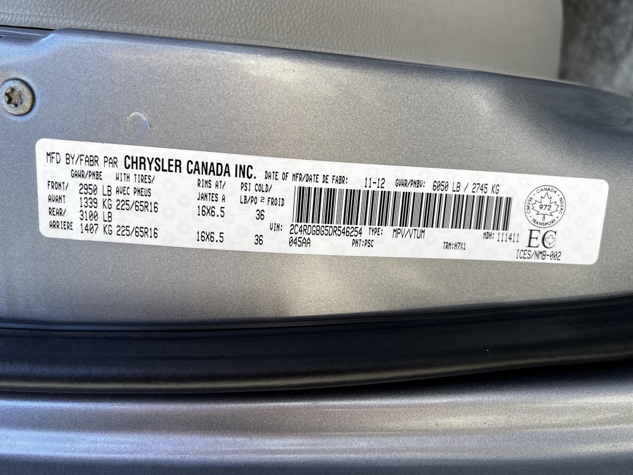 2013 Dodge Grand Caravan SE / LOADED / 90072 KMS !! / ONE OWNER/ C/F CLEAN Photo