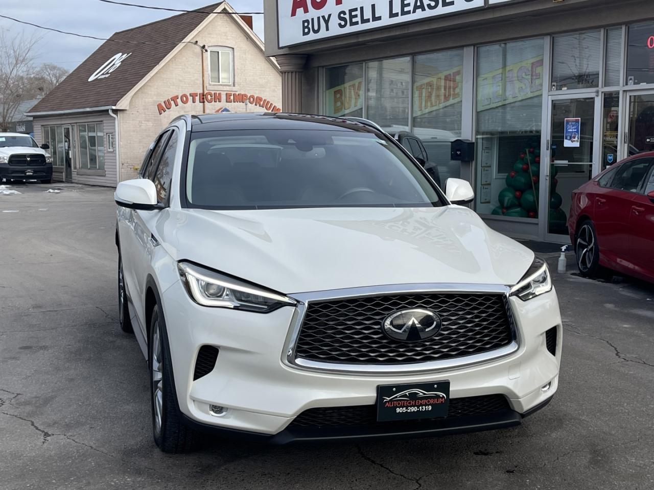 2021 Infiniti QX50 LUXE AWD Pearl white Leather   PRO PILOT   Htd Sea Photo