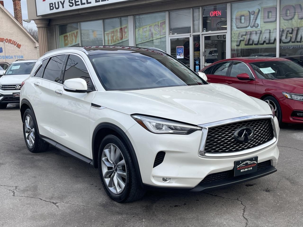 2021 Infiniti QX50 LUXE AWD Pearl white Leather   PRO PILOT   Htd Sea Photo