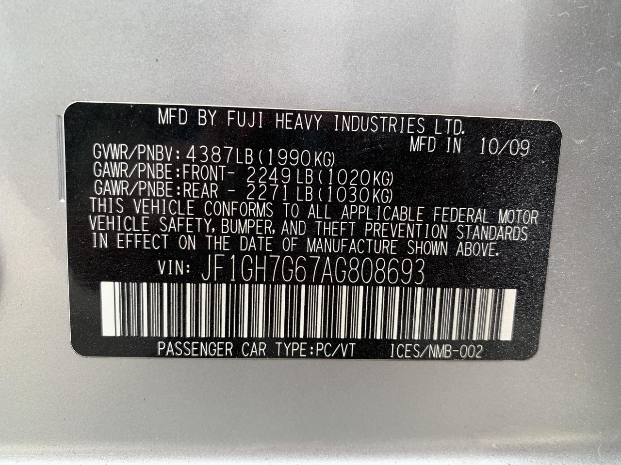 2010 Subaru WRX TURBO 5dr HB WRX, CARFAX VERIFIED Photo