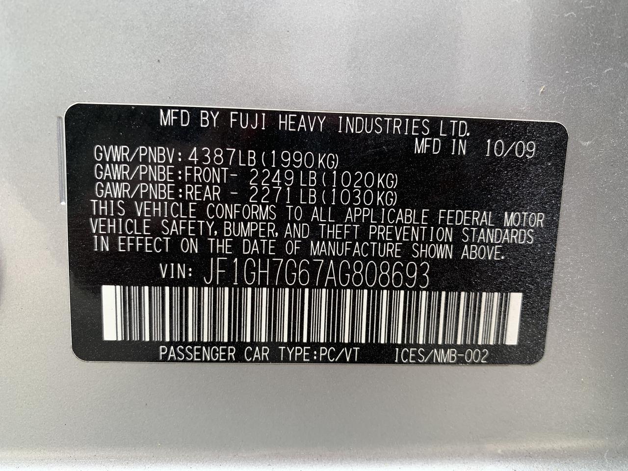 2010 Subaru WRX TURBO 5dr HB WRX, CARFAX VERIFIED Photo