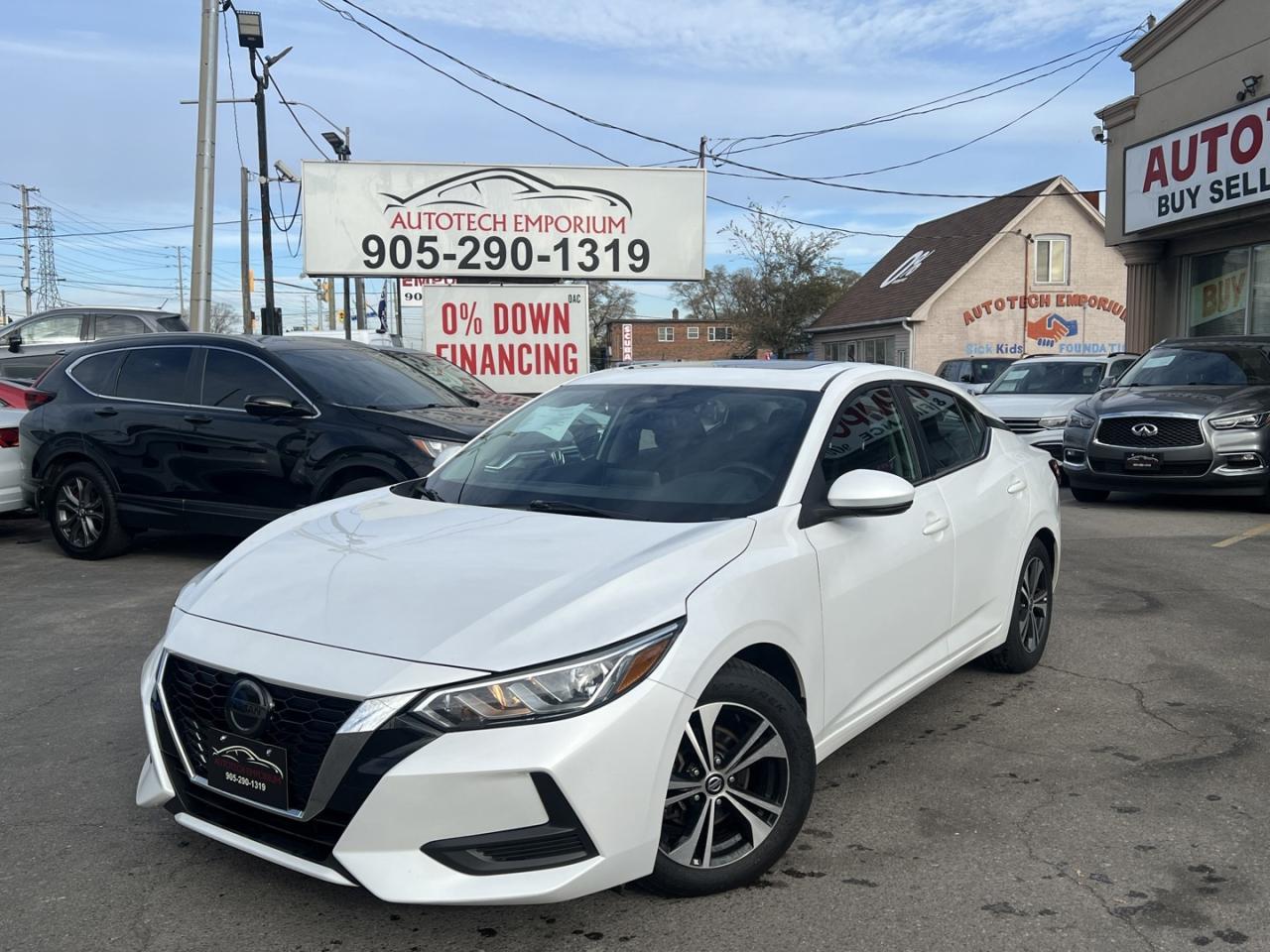 2021 Nissan Sentra SV Pearl White MOONROOF   Dual Climate   Htd Seats Photo0